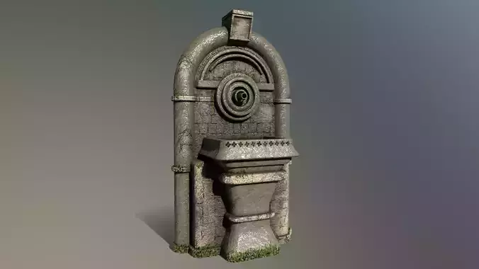 Ancient Wall Fountain Low-poly 3D model
