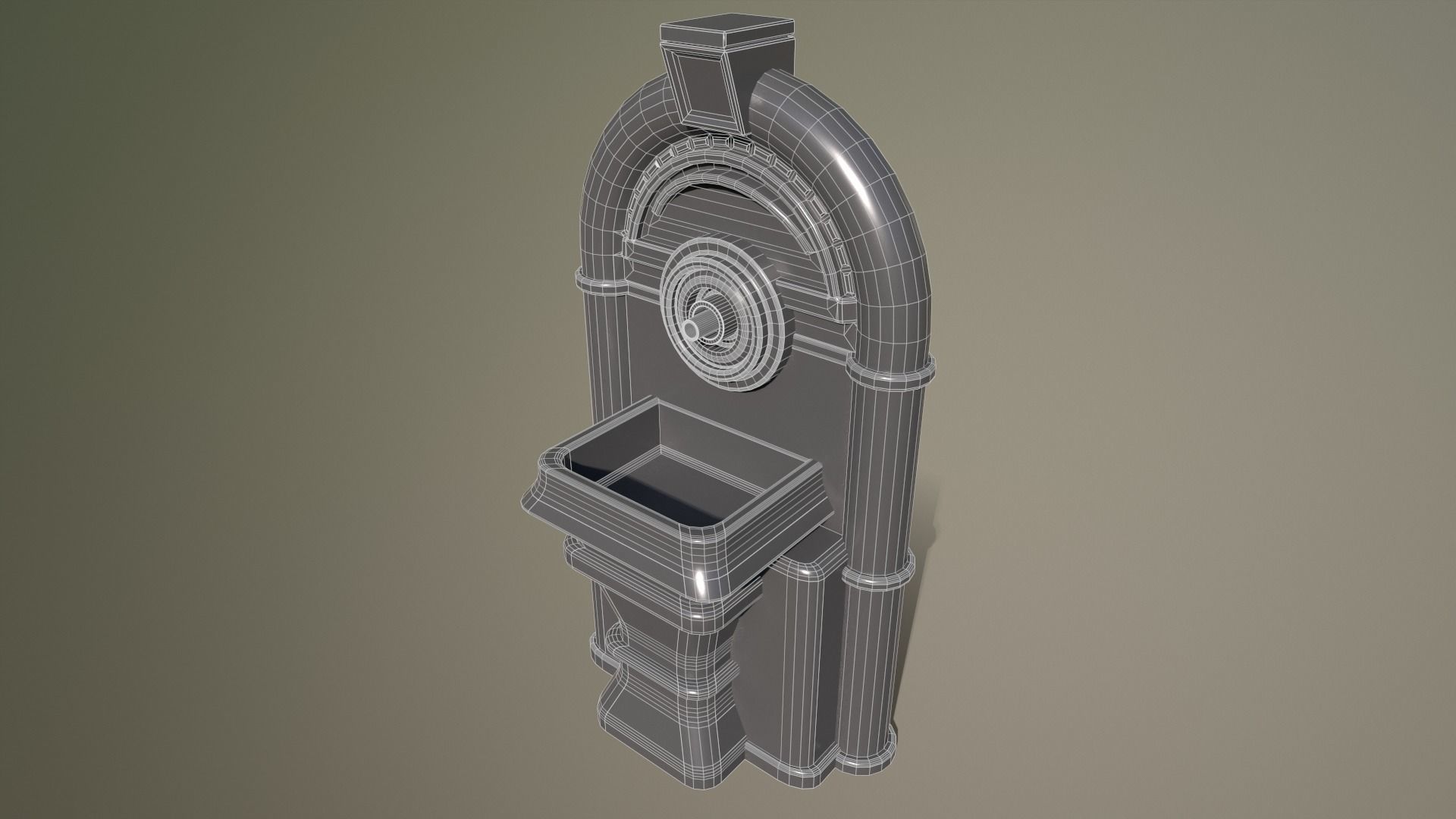 Ancient Wall Fountain Low-poly 3D model_19