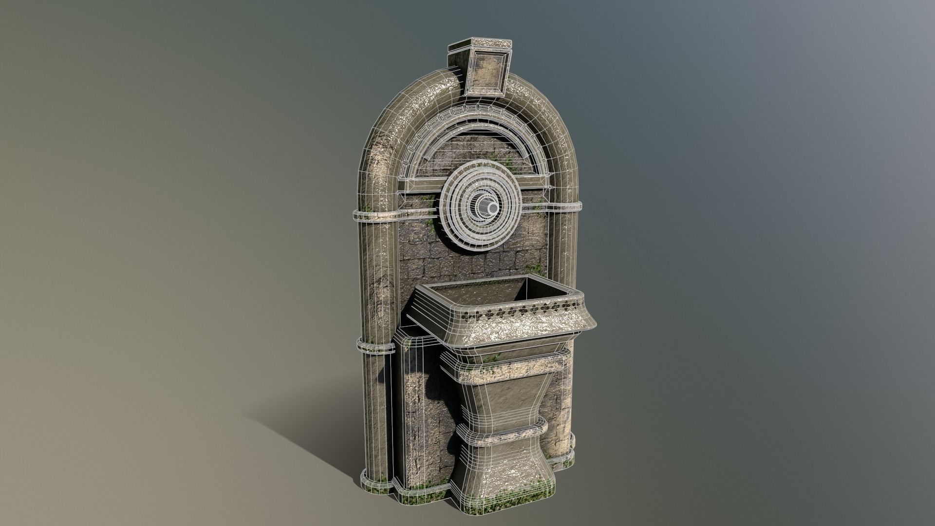 Ancient Wall Fountain Low-poly 3D model_15