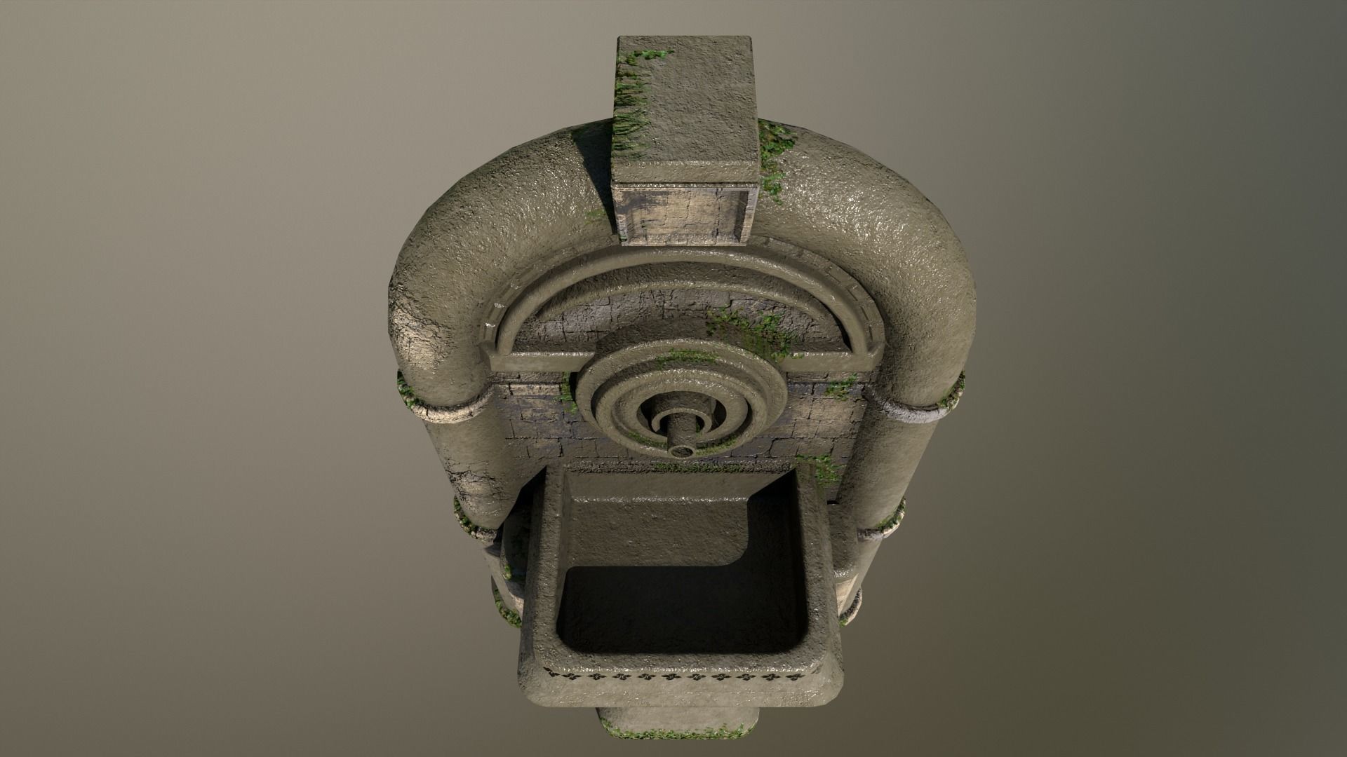 Ancient Wall Fountain Low-poly 3D model_13
