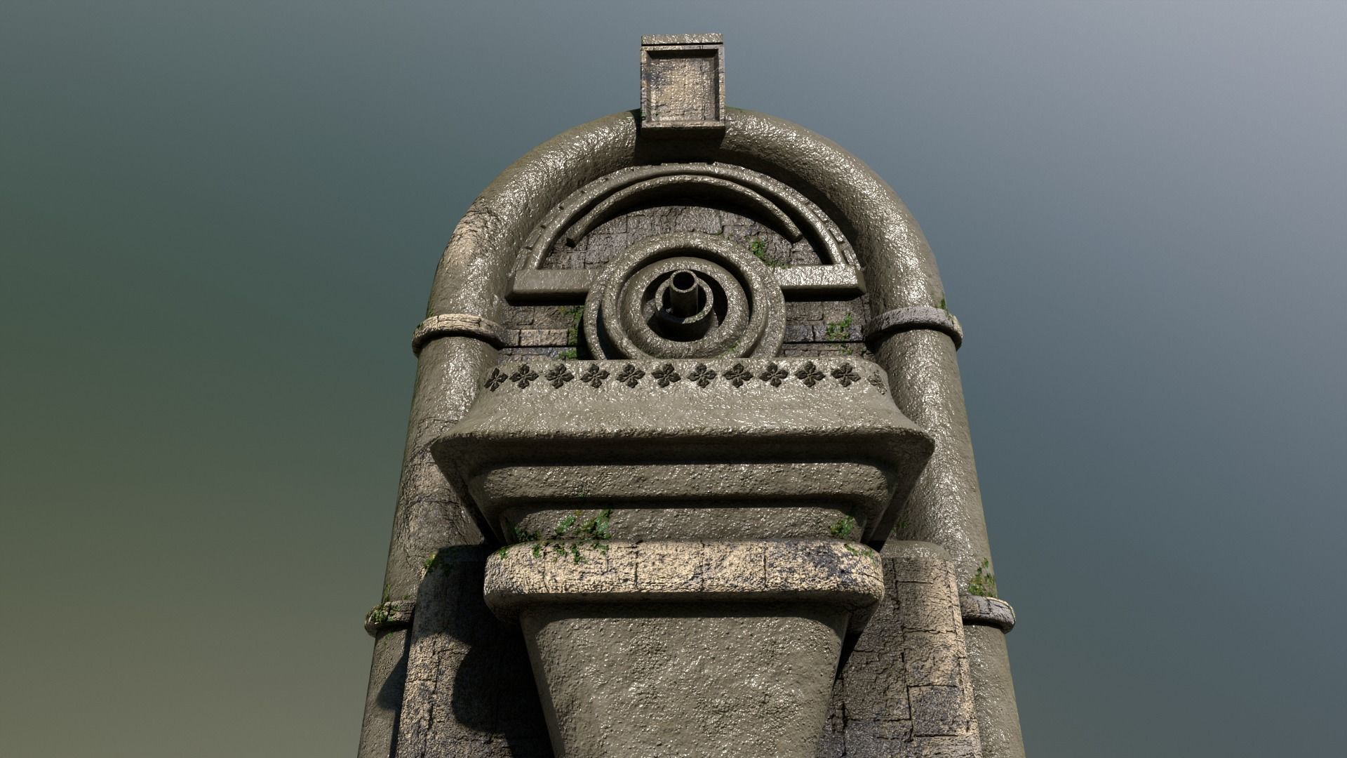 Ancient Wall Fountain Low-poly 3D model_14