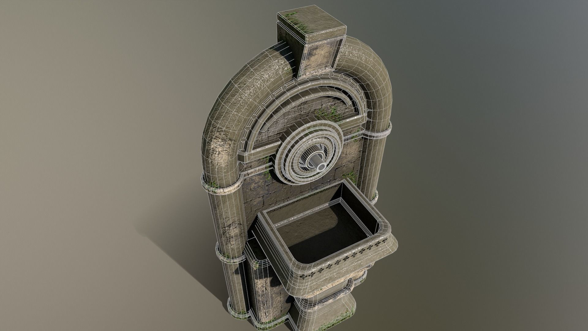 Ancient Wall Fountain Low-poly 3D model_17