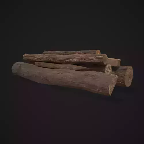 Wood Logs Pile Low-poly 3D model