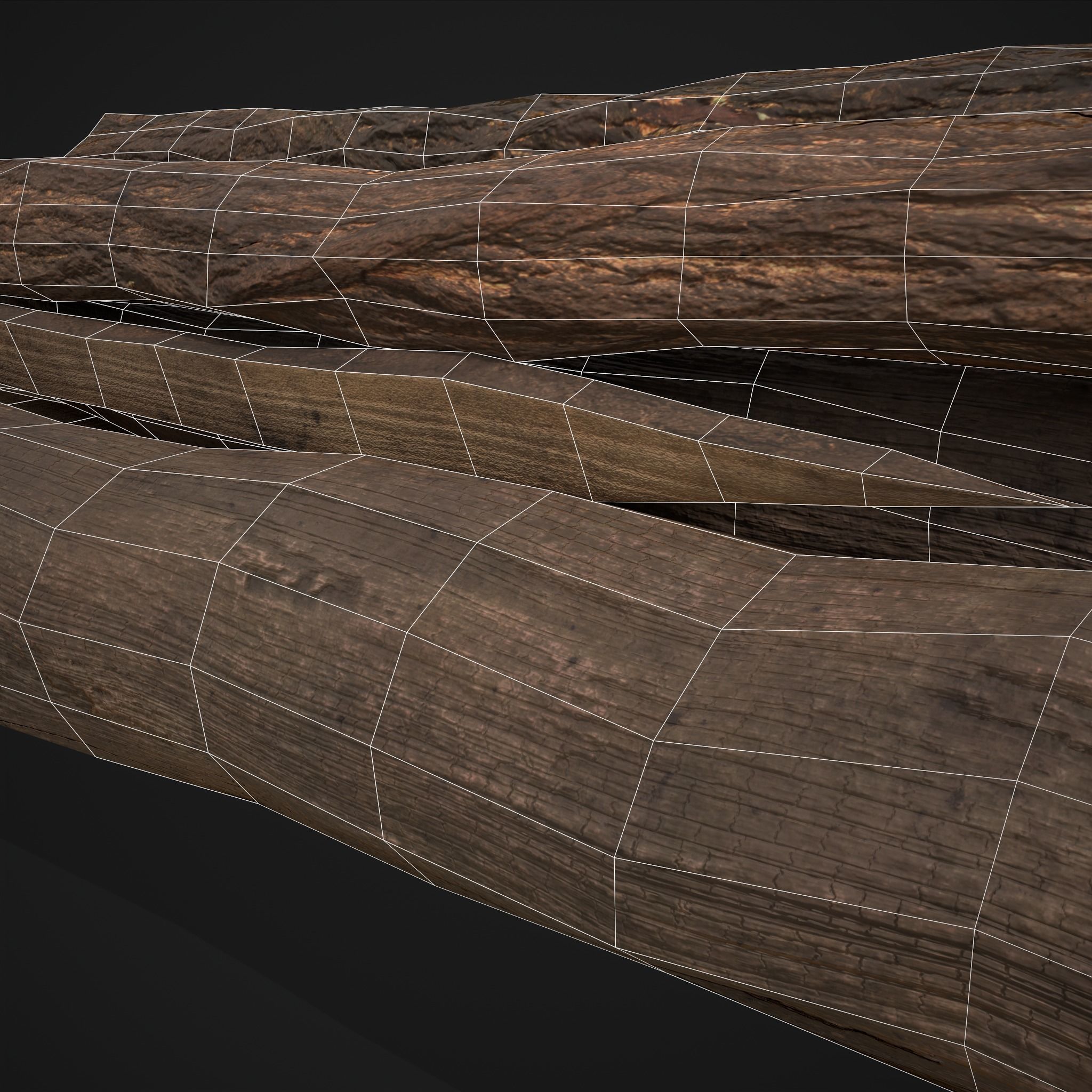 Wood Logs Pile Low-poly 3D model_17