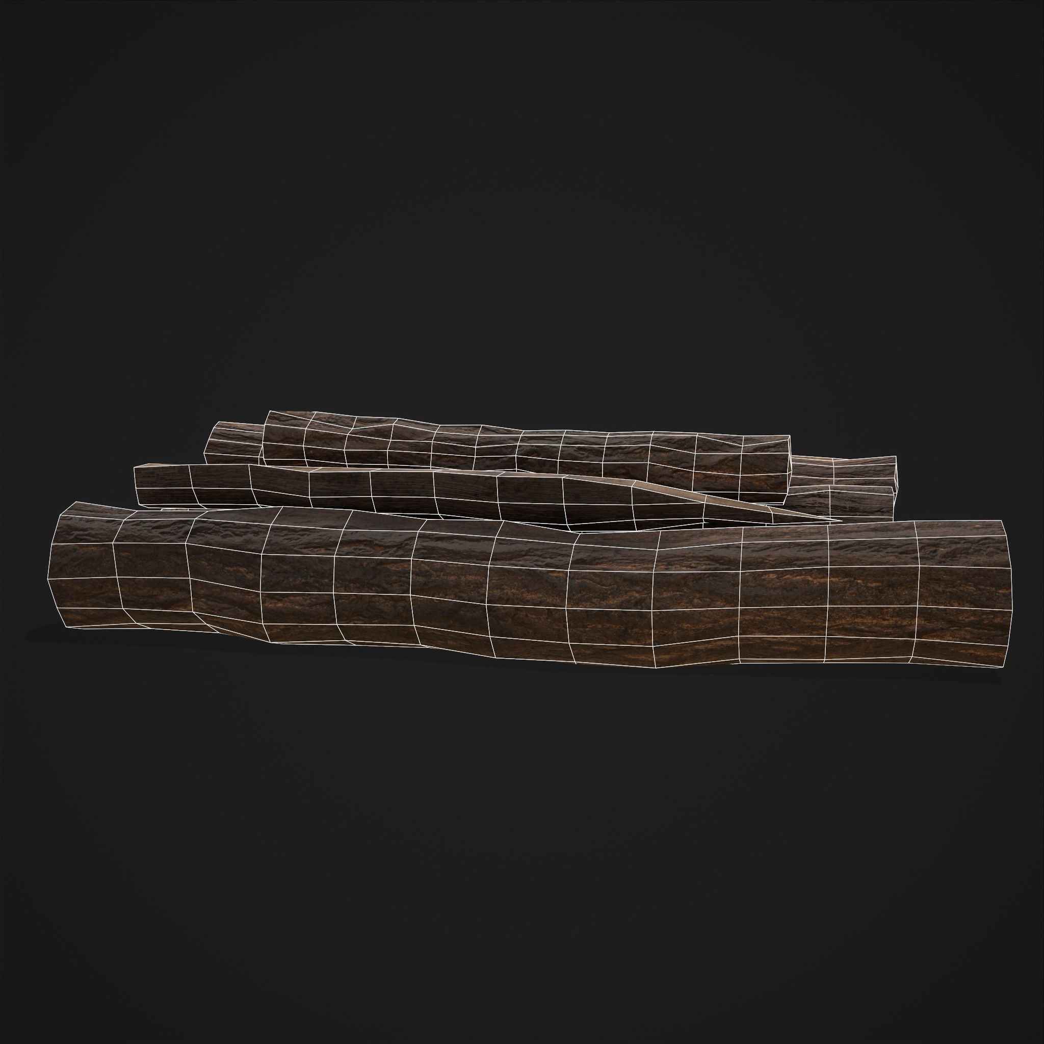 Wood Logs Pile Low-poly 3D model_23