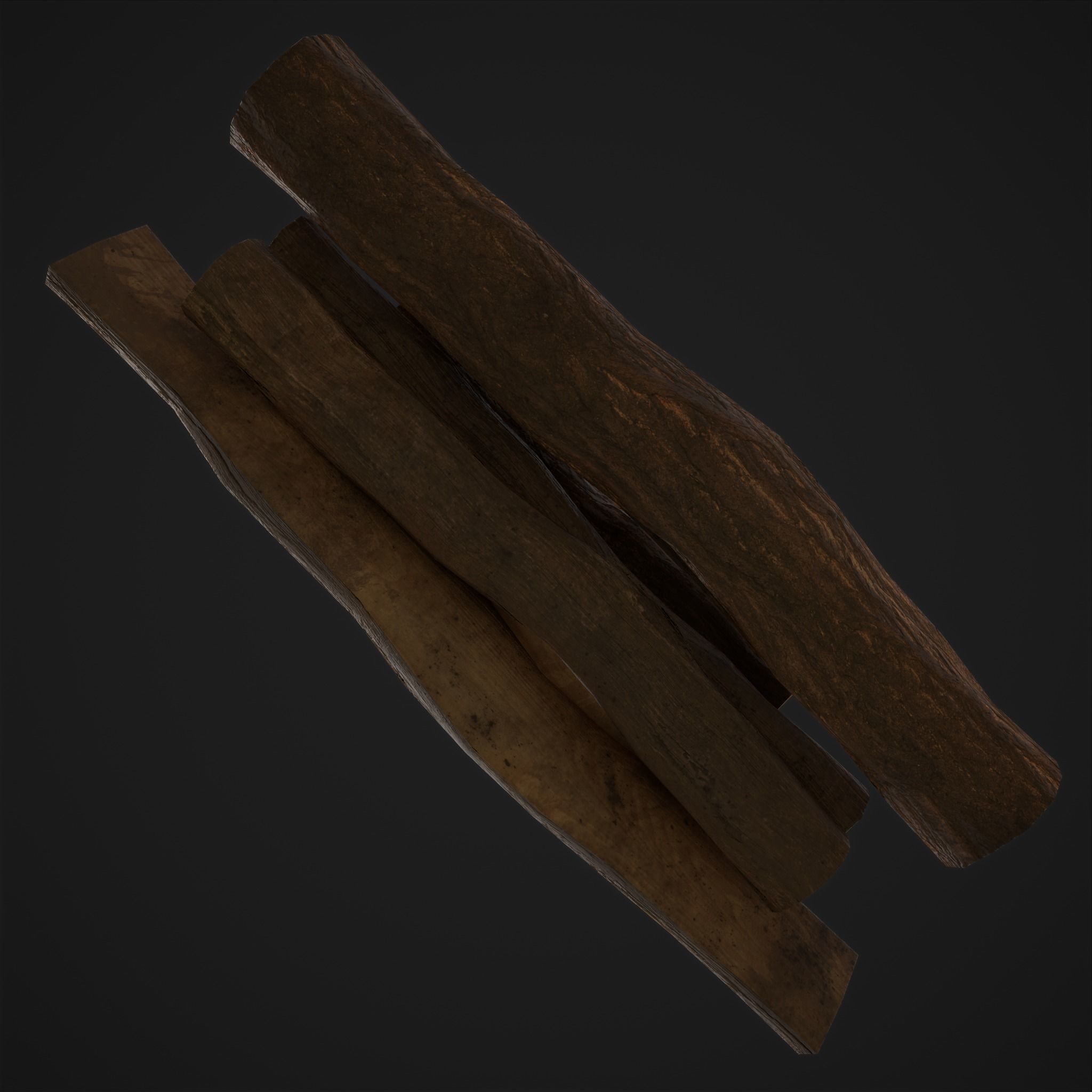 Wood Logs Pile Low-poly 3D model_3