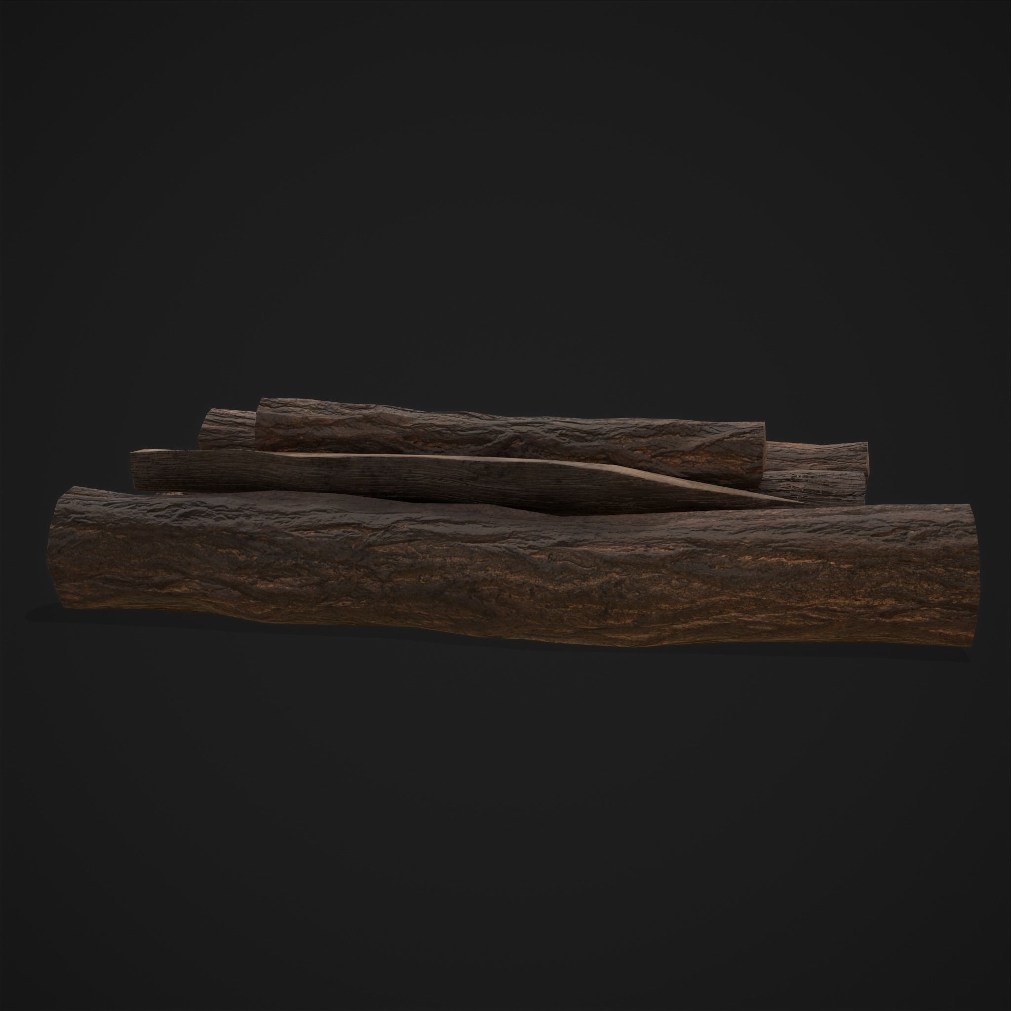 Wood Logs Pile Low-poly 3D model_21
