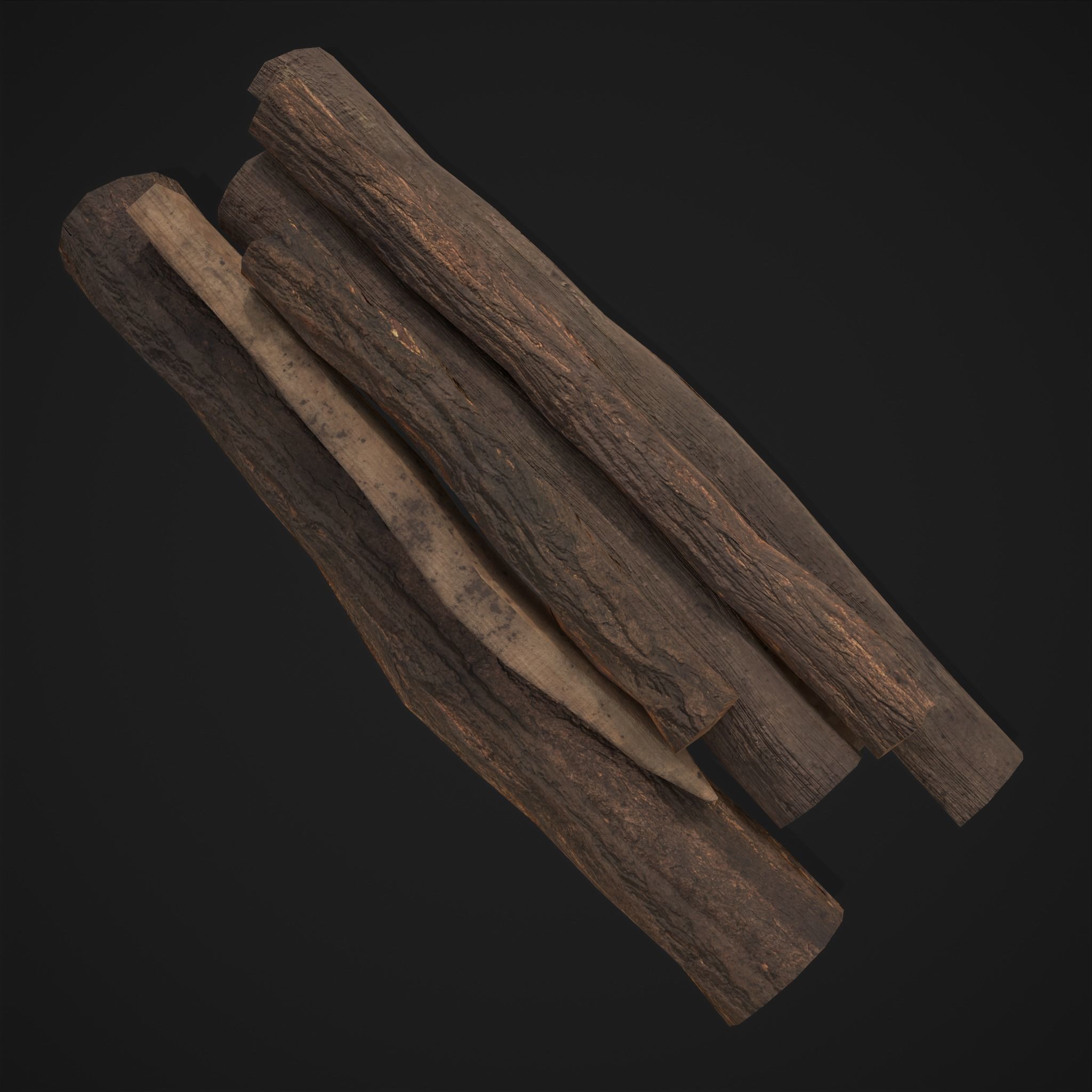 Wood Logs Pile Low-poly 3D model_24