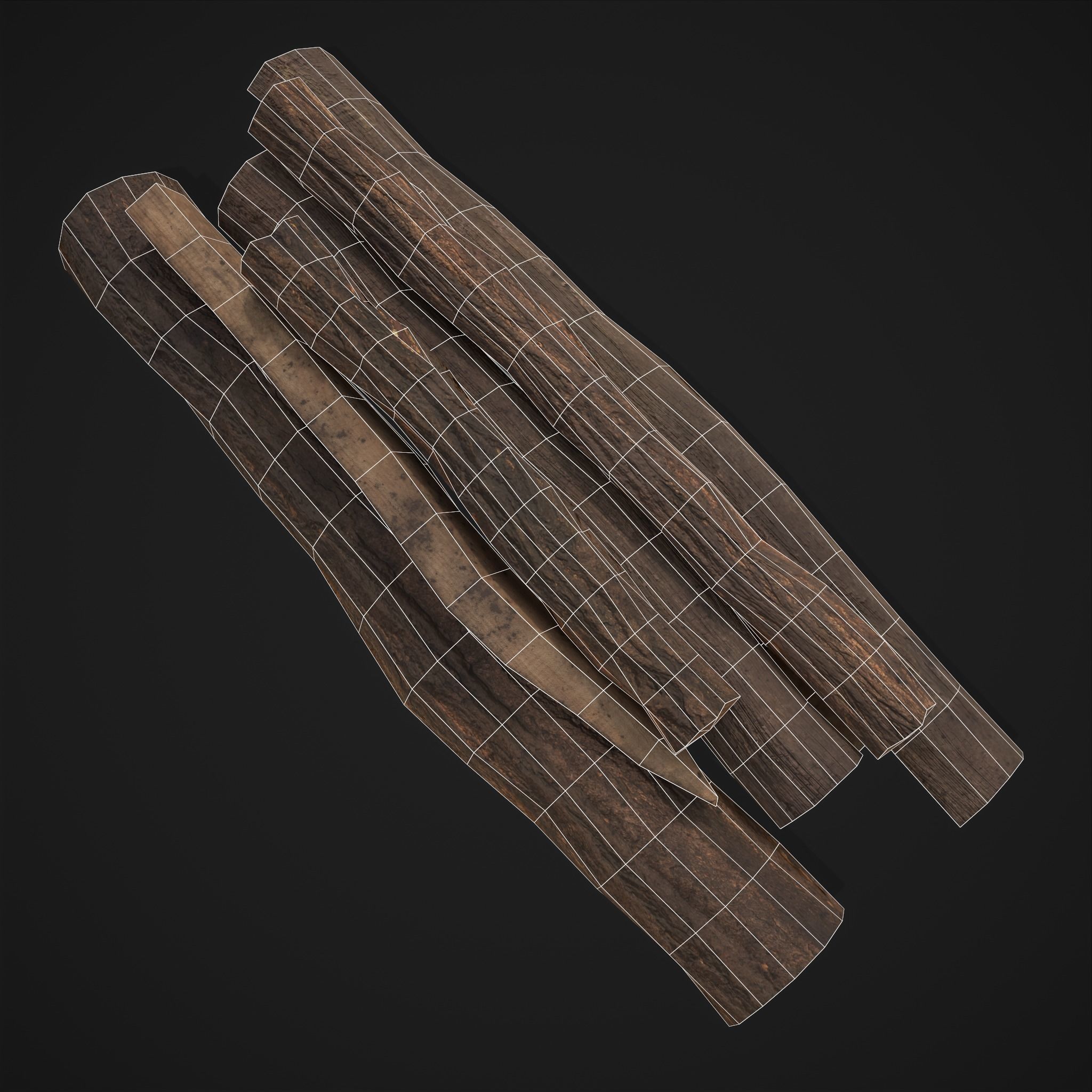 Wood Logs Pile Low-poly 3D model_25