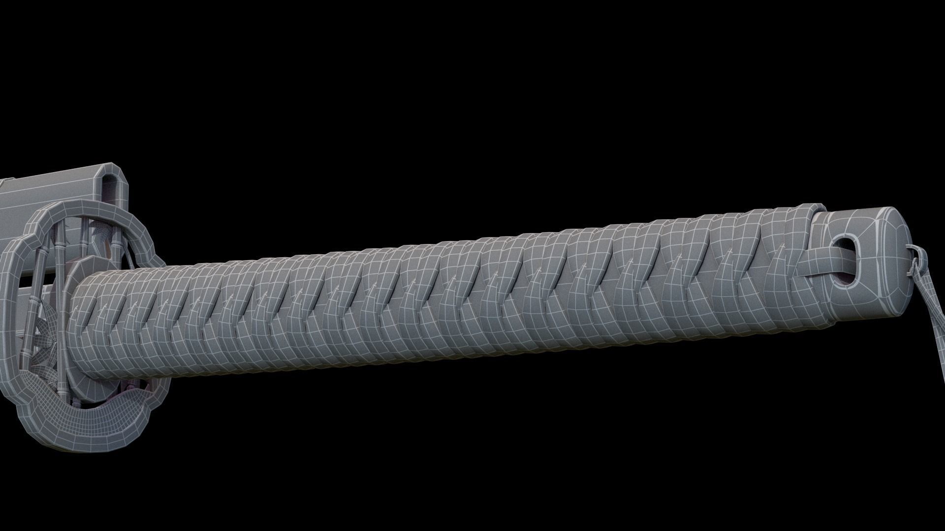 Katana Samurai Sword Low-poly 3D model_13