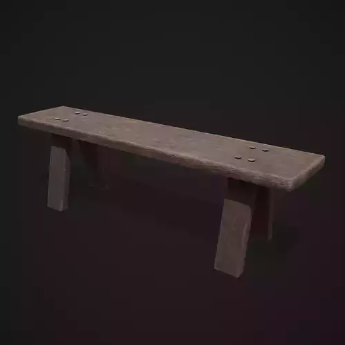 Table Bench  Low-poly 3D model
