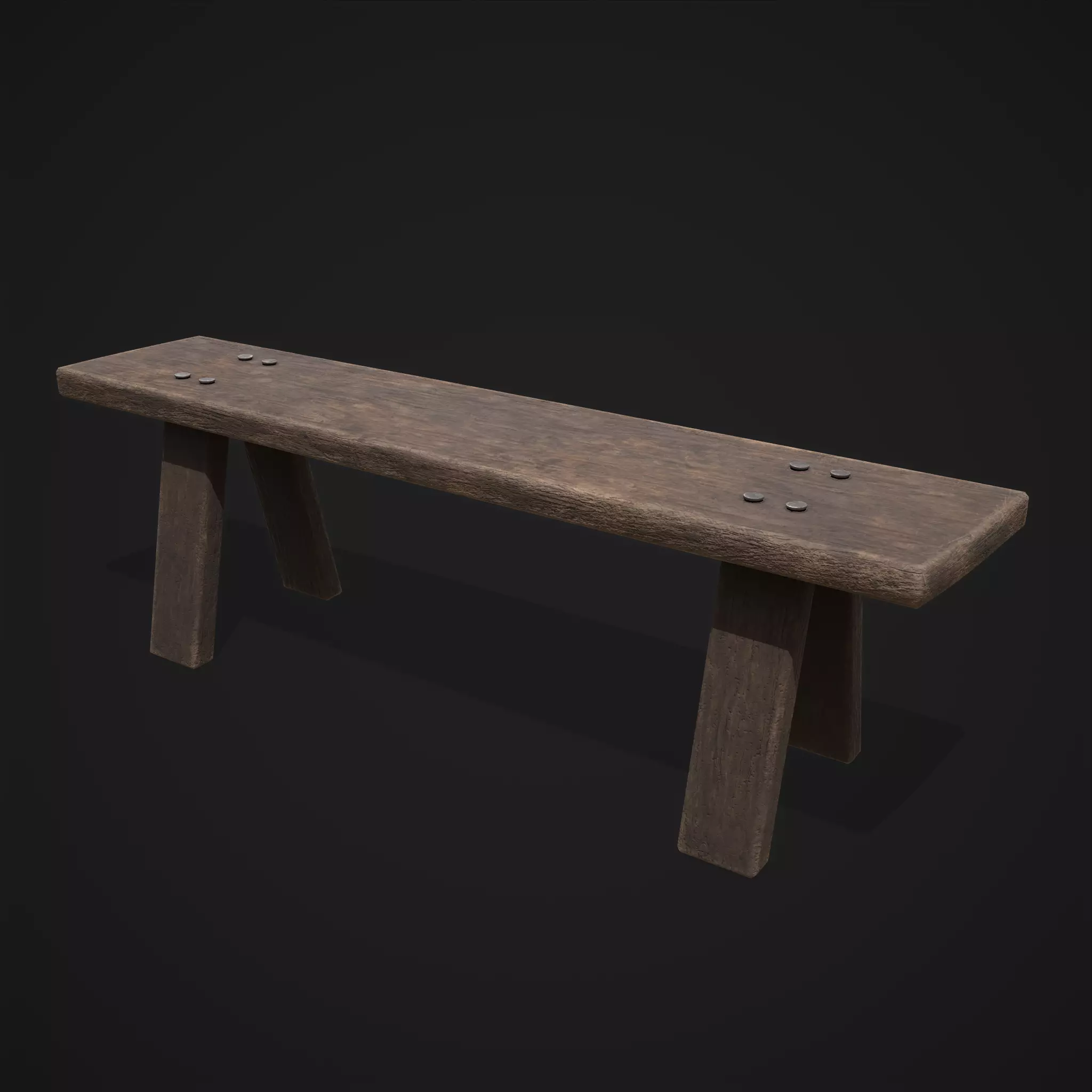 Table Bench Low-poly 3D model_0