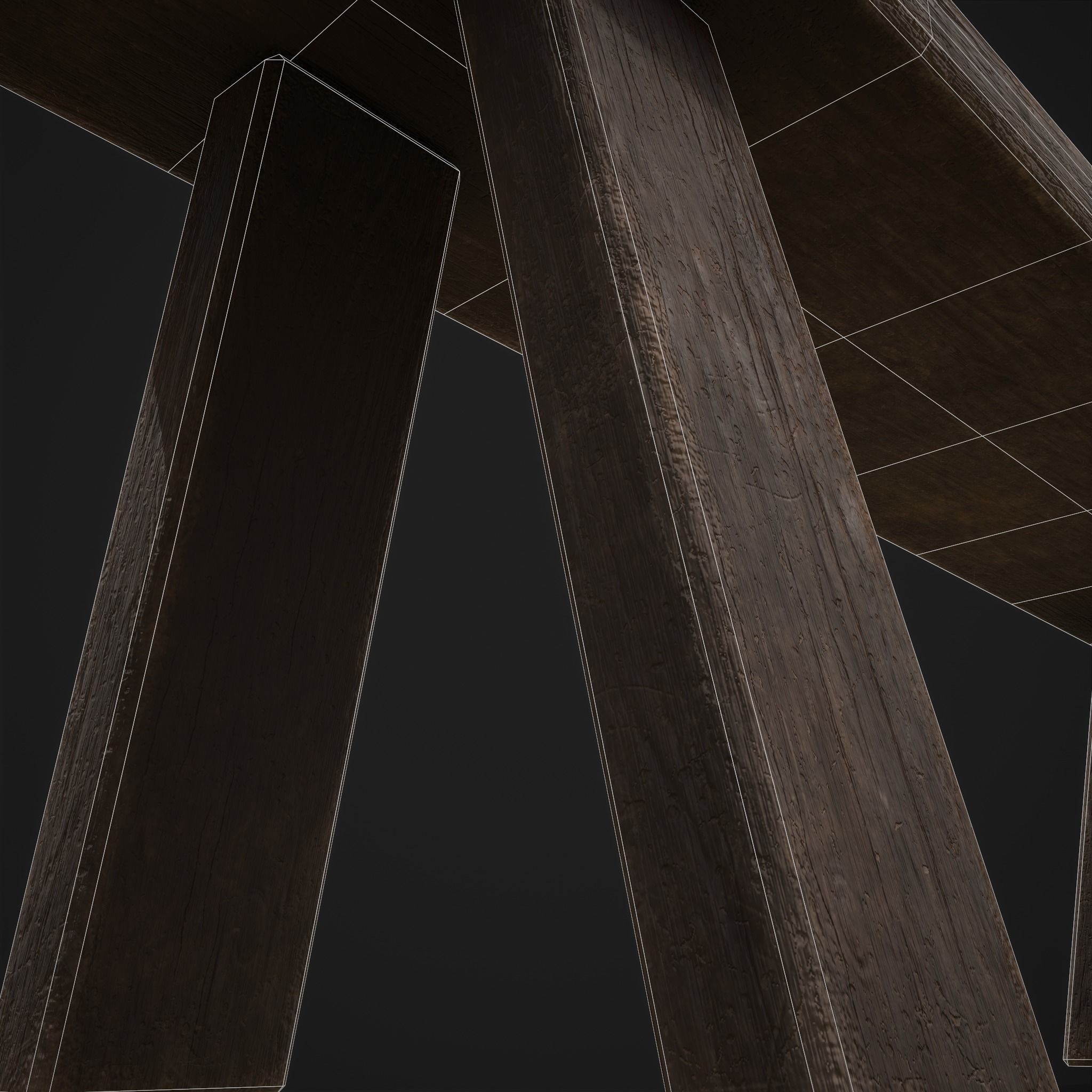 Table Bench Low-poly 3D model_20