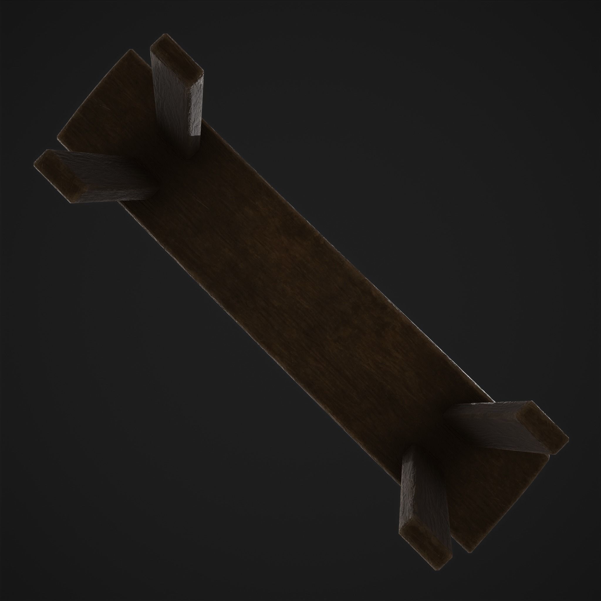 Table Bench Low-poly 3D model_11