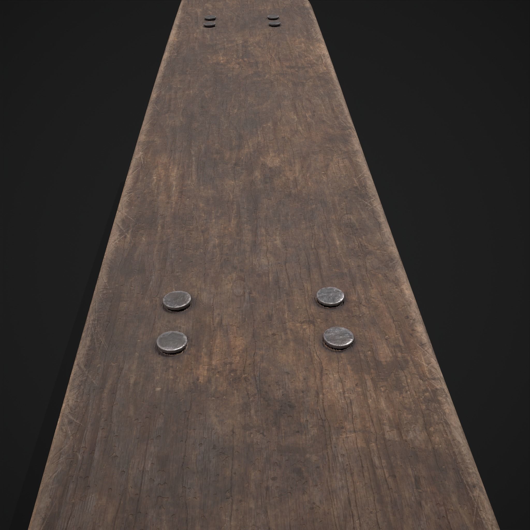 Table Bench Low-poly 3D model_7