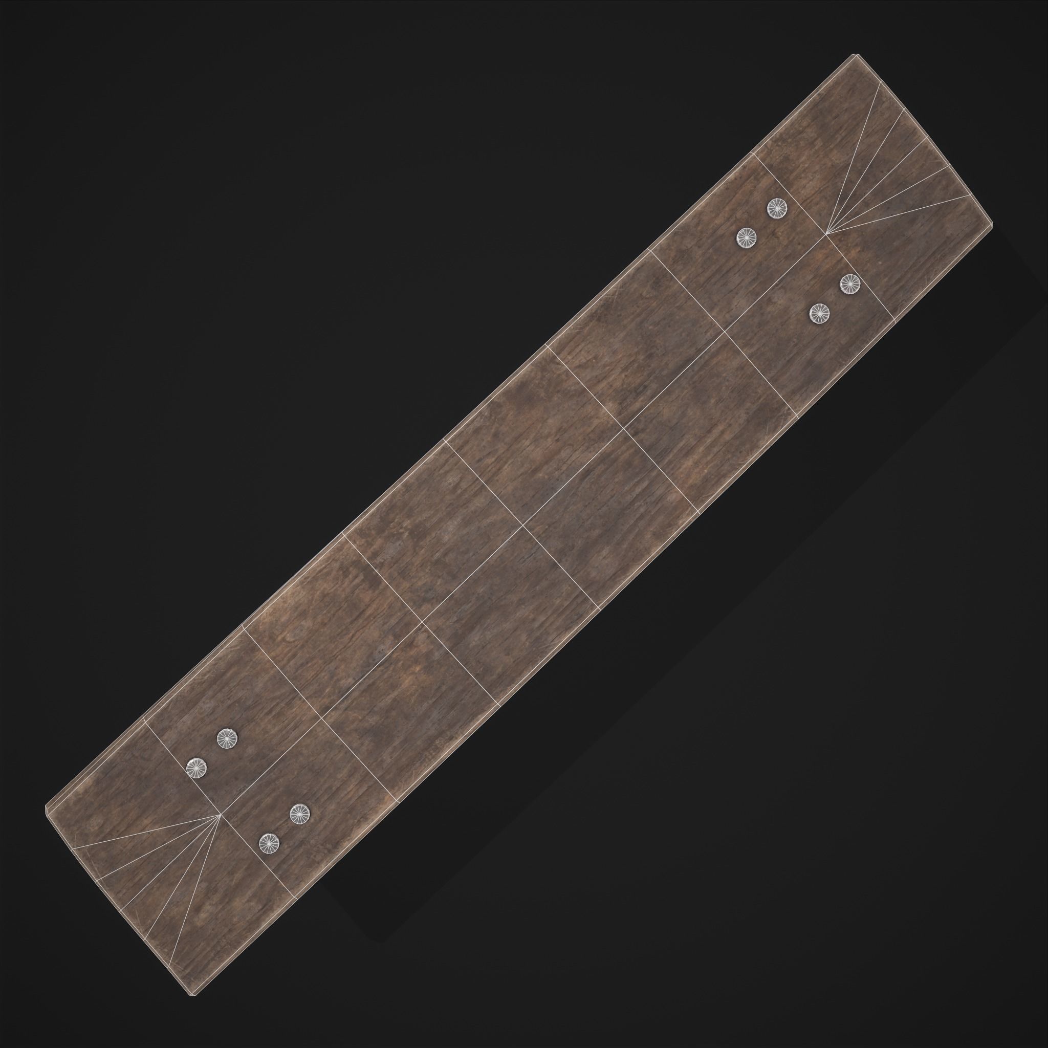 Table Bench Low-poly 3D model_14