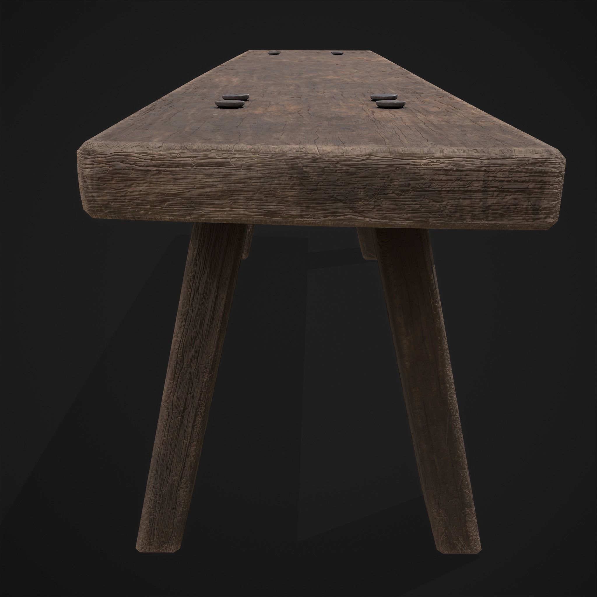 Table Bench Low-poly 3D model_23