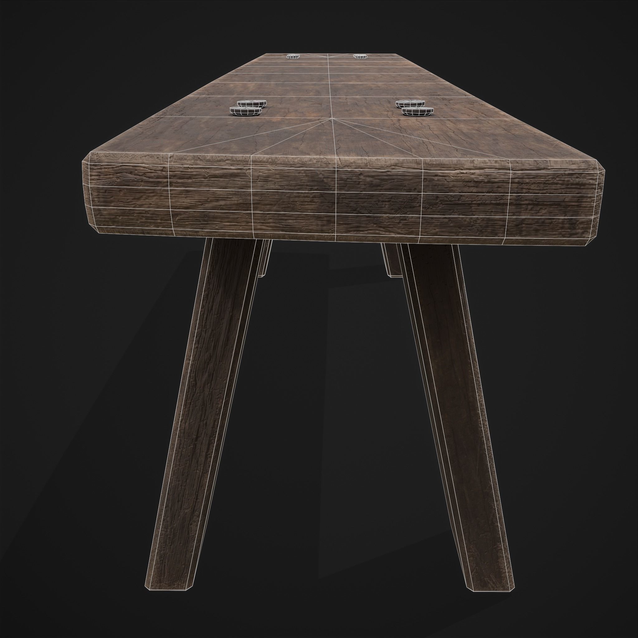 Table Bench Low-poly 3D model_24