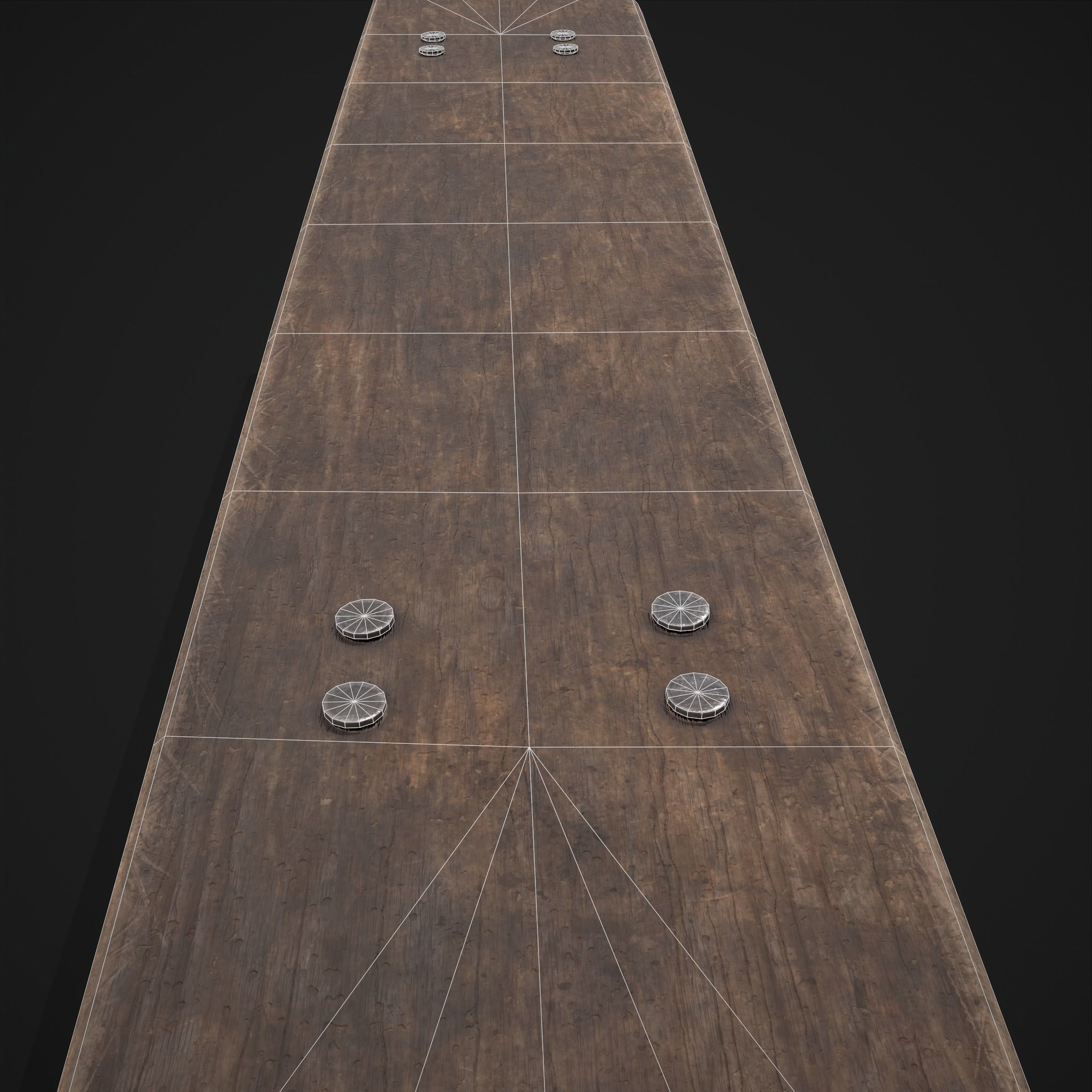 Table Bench Low-poly 3D model_8