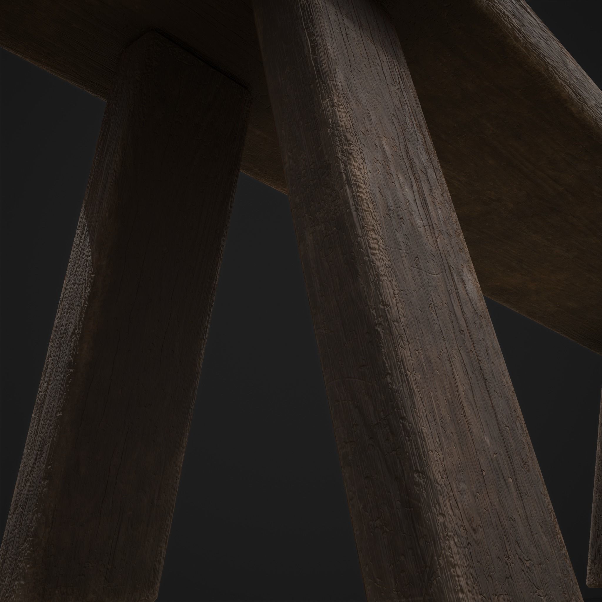 Table Bench Low-poly 3D model_19