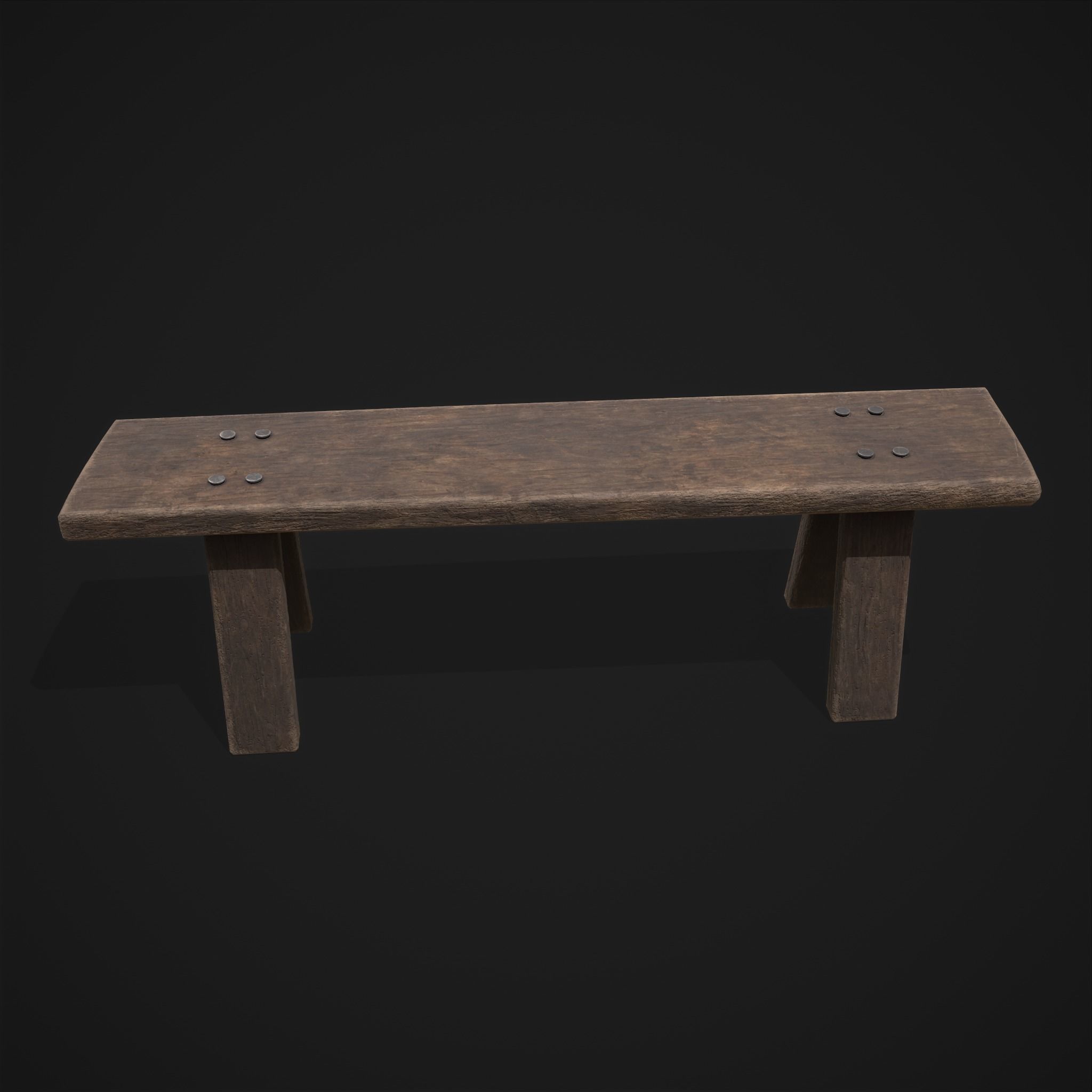Table Bench Low-poly 3D model_17