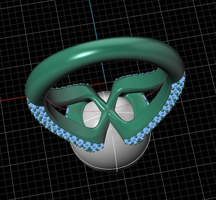  ring with pearls Mikimoto 3d print model 3D print model_34