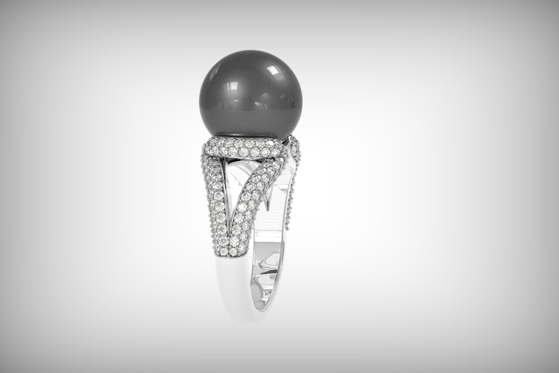  ring with pearls Mikimoto 3d print model 3D print model_28
