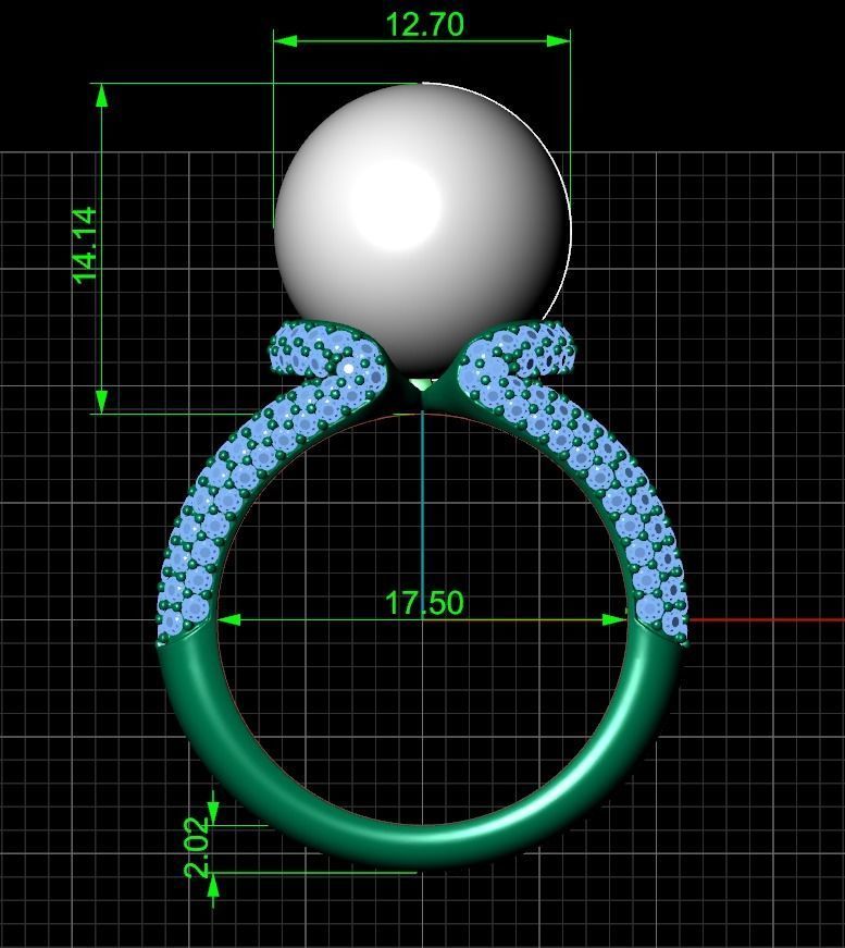  ring with pearls Mikimoto 3d print model 3D print model_3