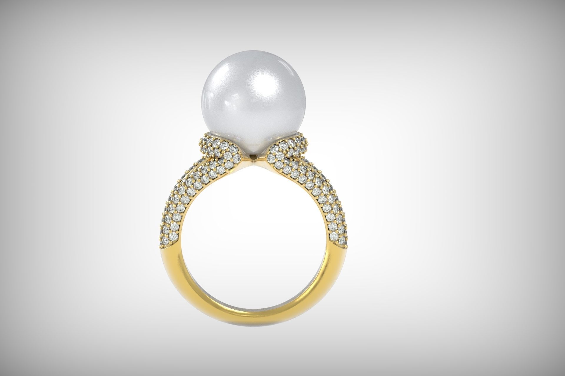  ring with pearls Mikimoto 3d print model 3D print model_2