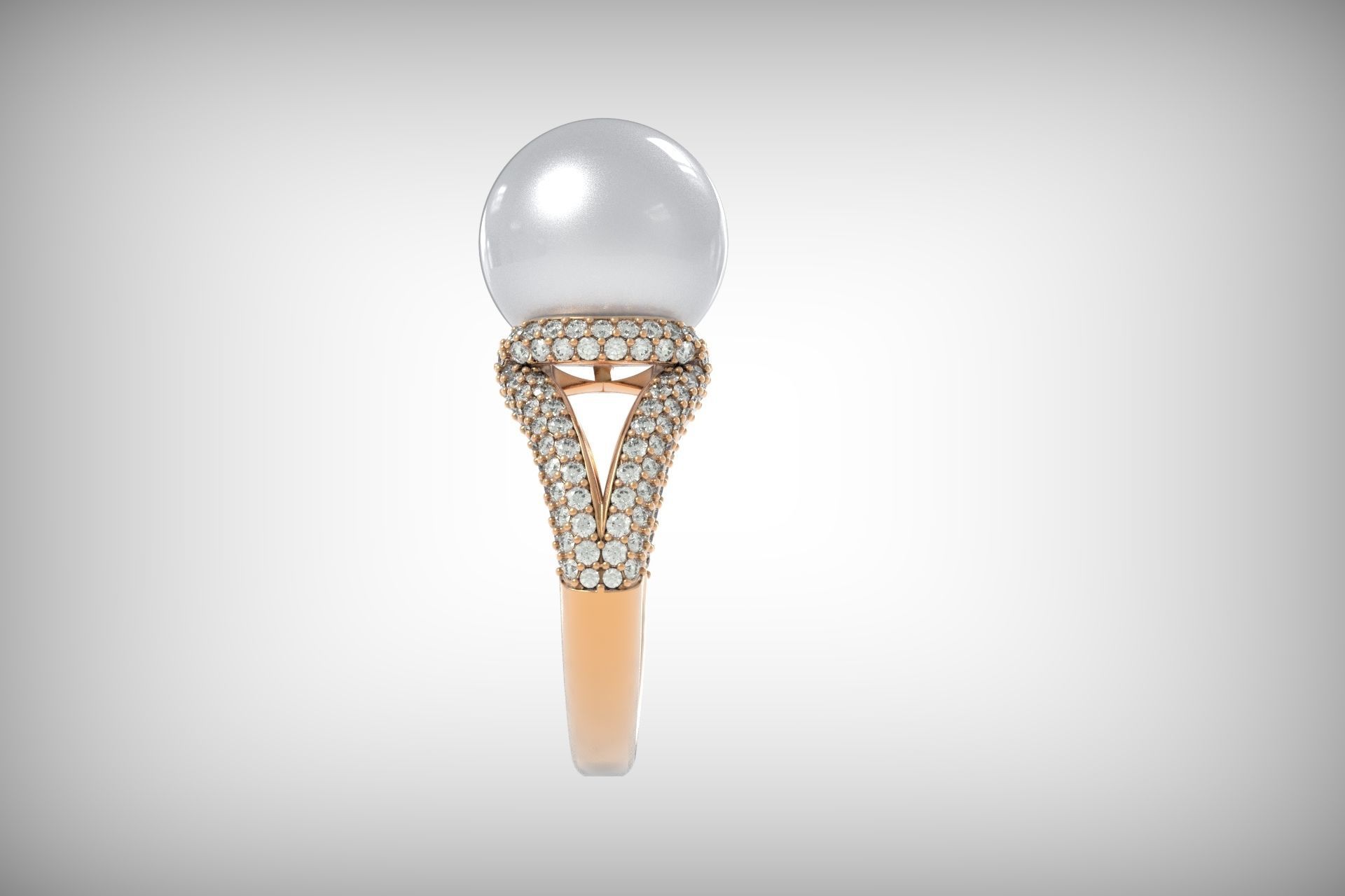  ring with pearls Mikimoto 3d print model 3D print model_14