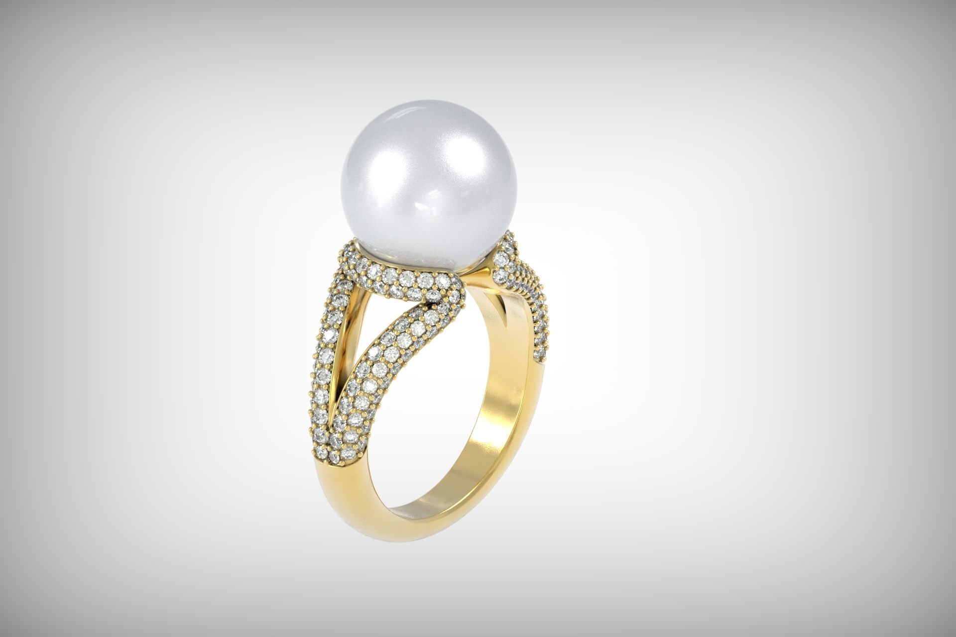  ring with pearls Mikimoto 3d print model 3D print model_18