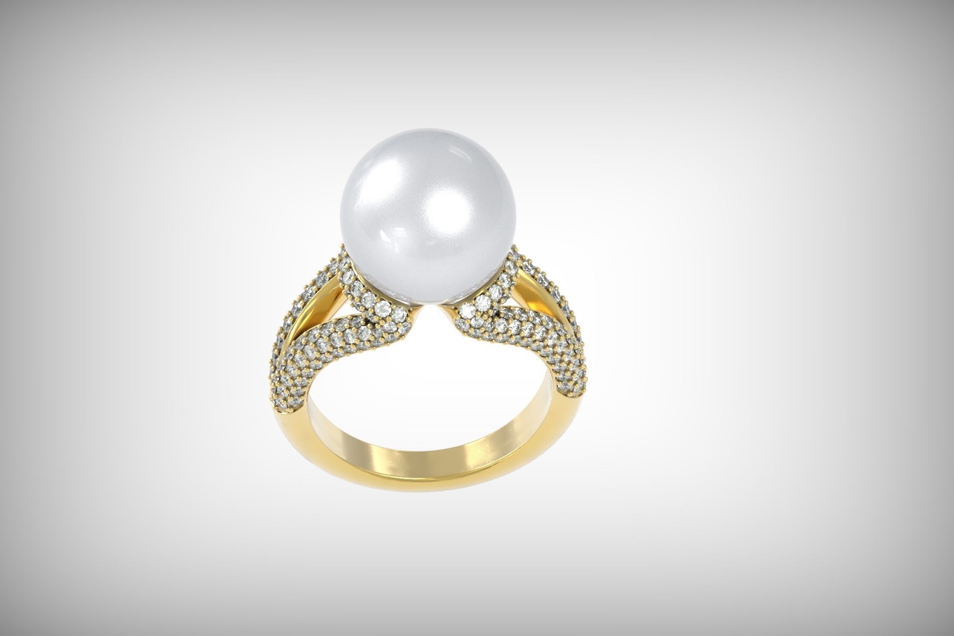  ring with pearls Mikimoto 3d print model 3D print model_21