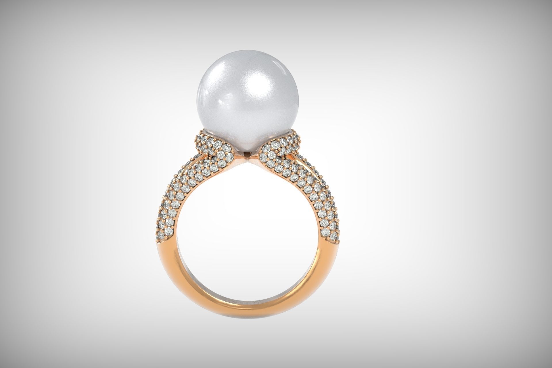  ring with pearls Mikimoto 3d print model 3D print model_11