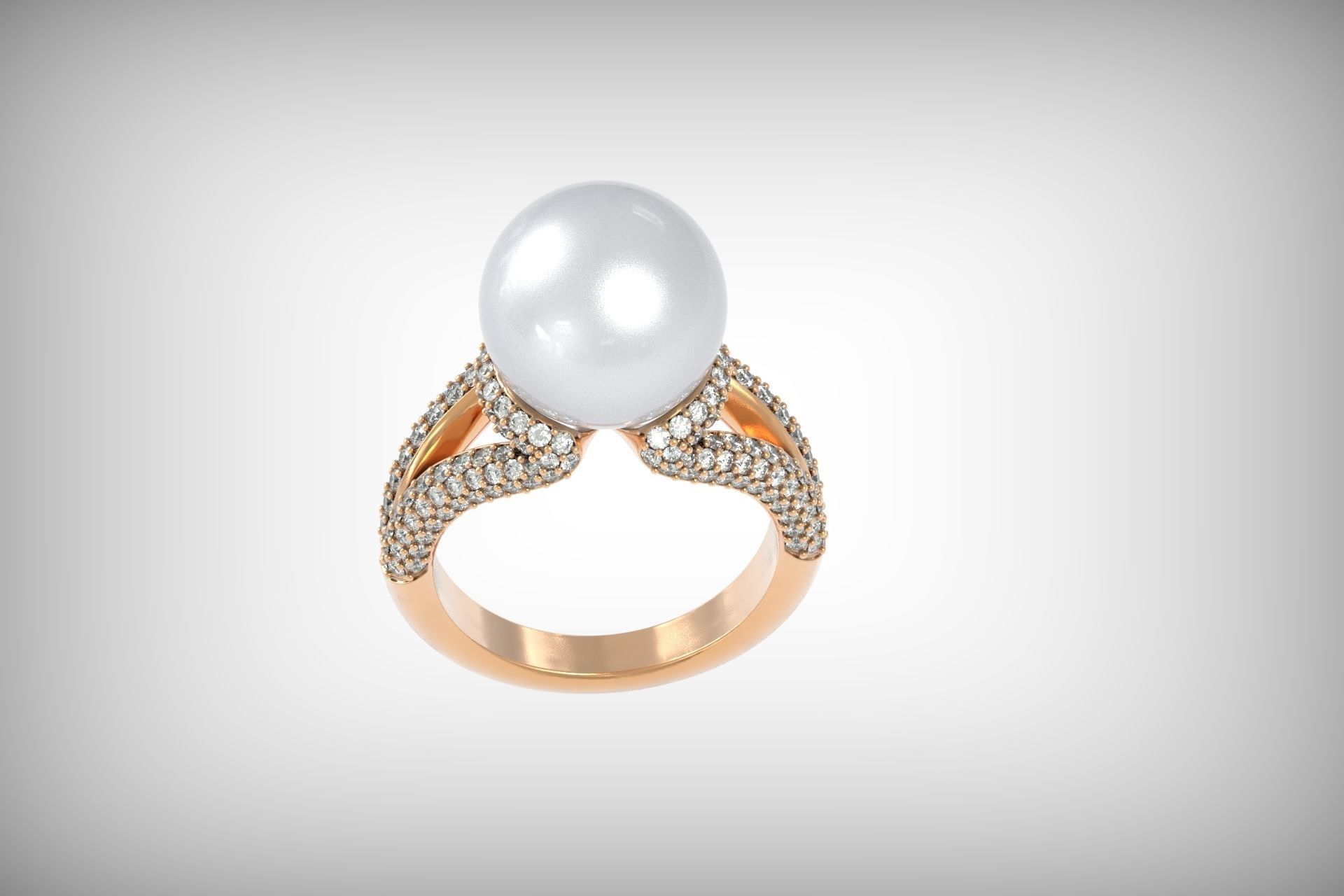 ring with pearls Mikimoto 3d print model 3D print model_17