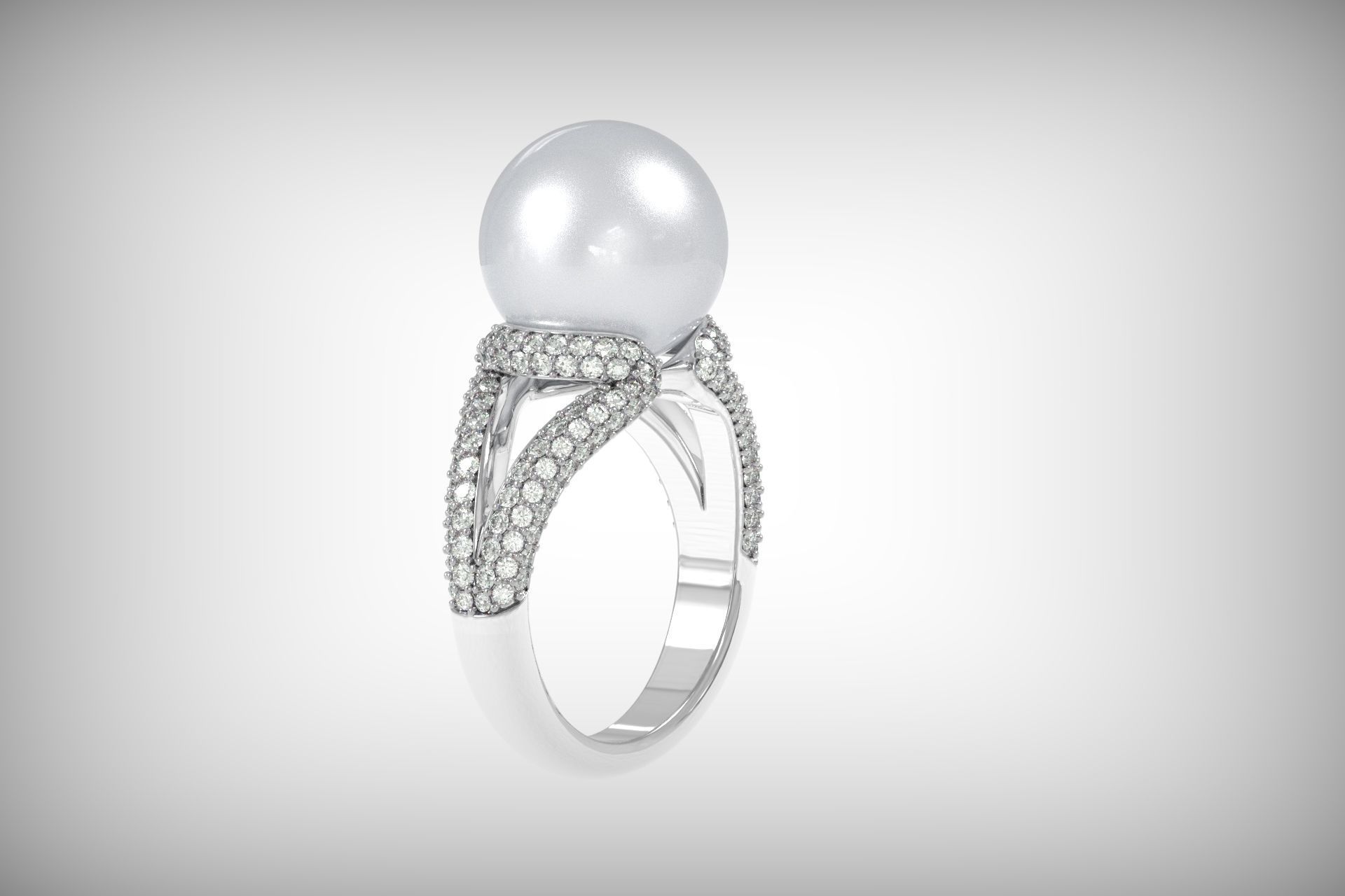  ring with pearls Mikimoto 3d print model 3D print model_22