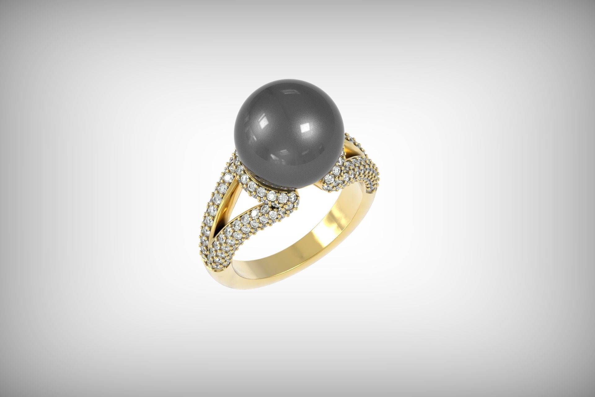  ring with pearls Mikimoto 3d print model 3D print model_1