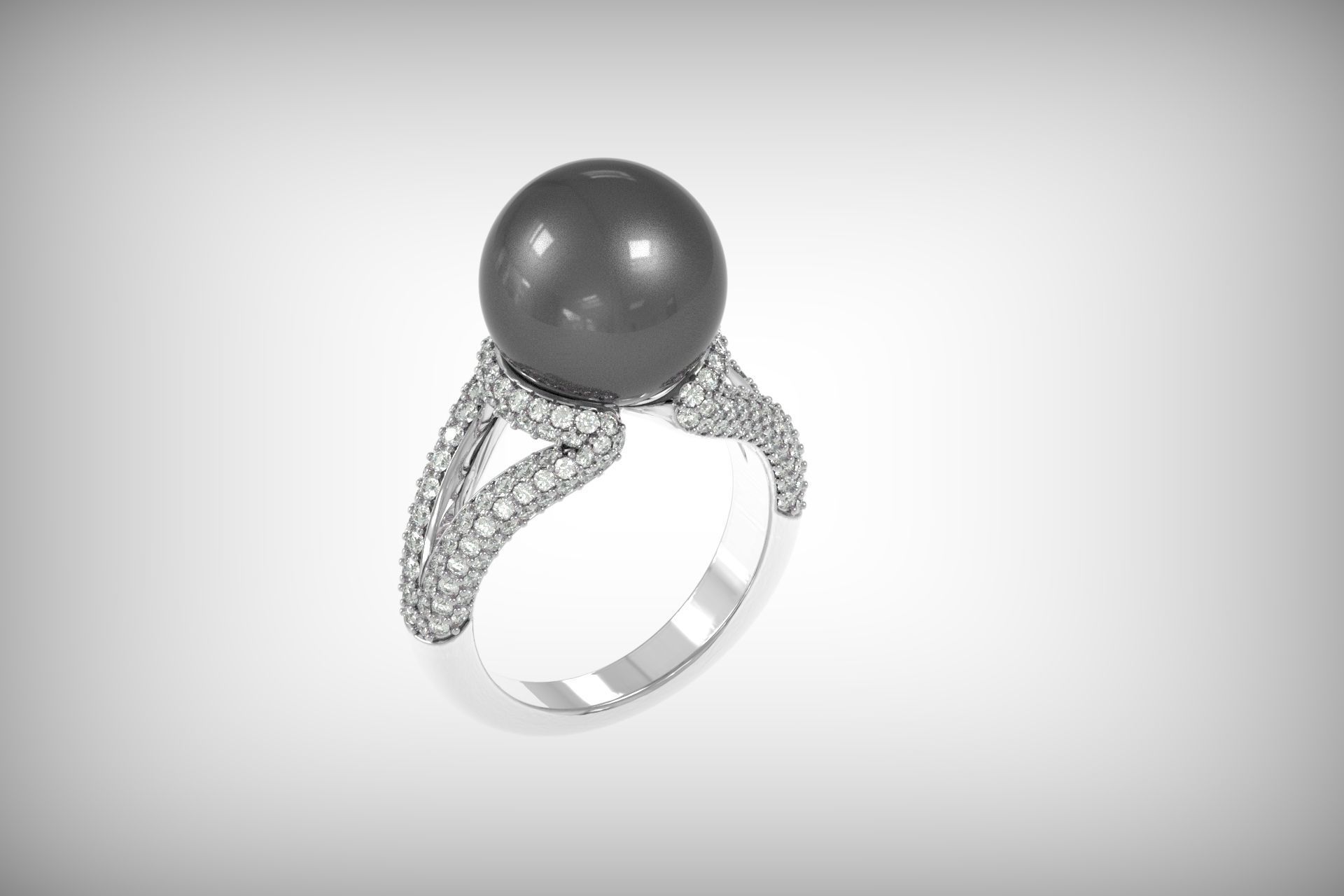  ring with pearls Mikimoto 3d print model 3D print model_25