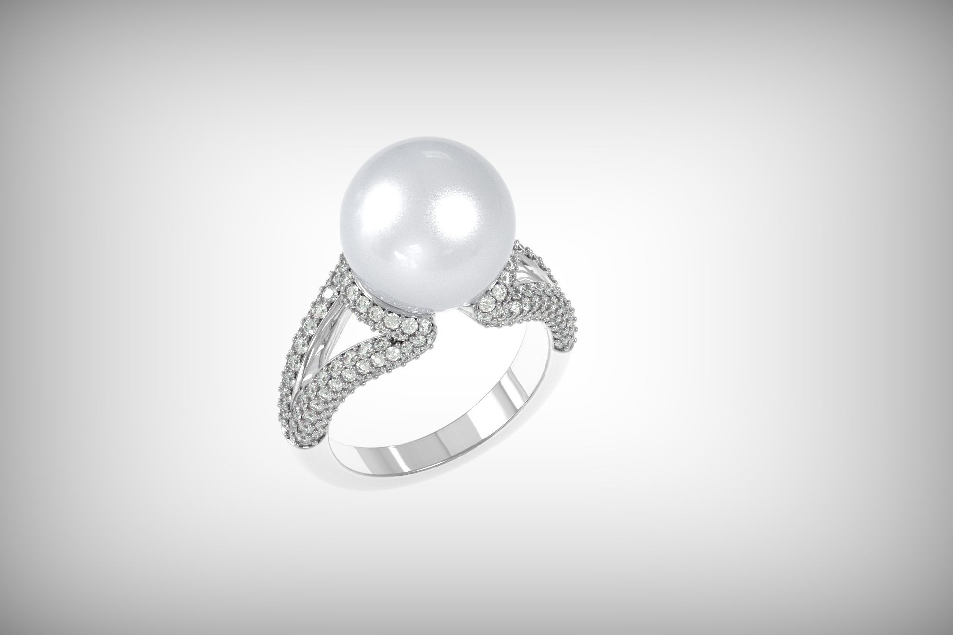  ring with pearls Mikimoto 3d print model 3D print model_26