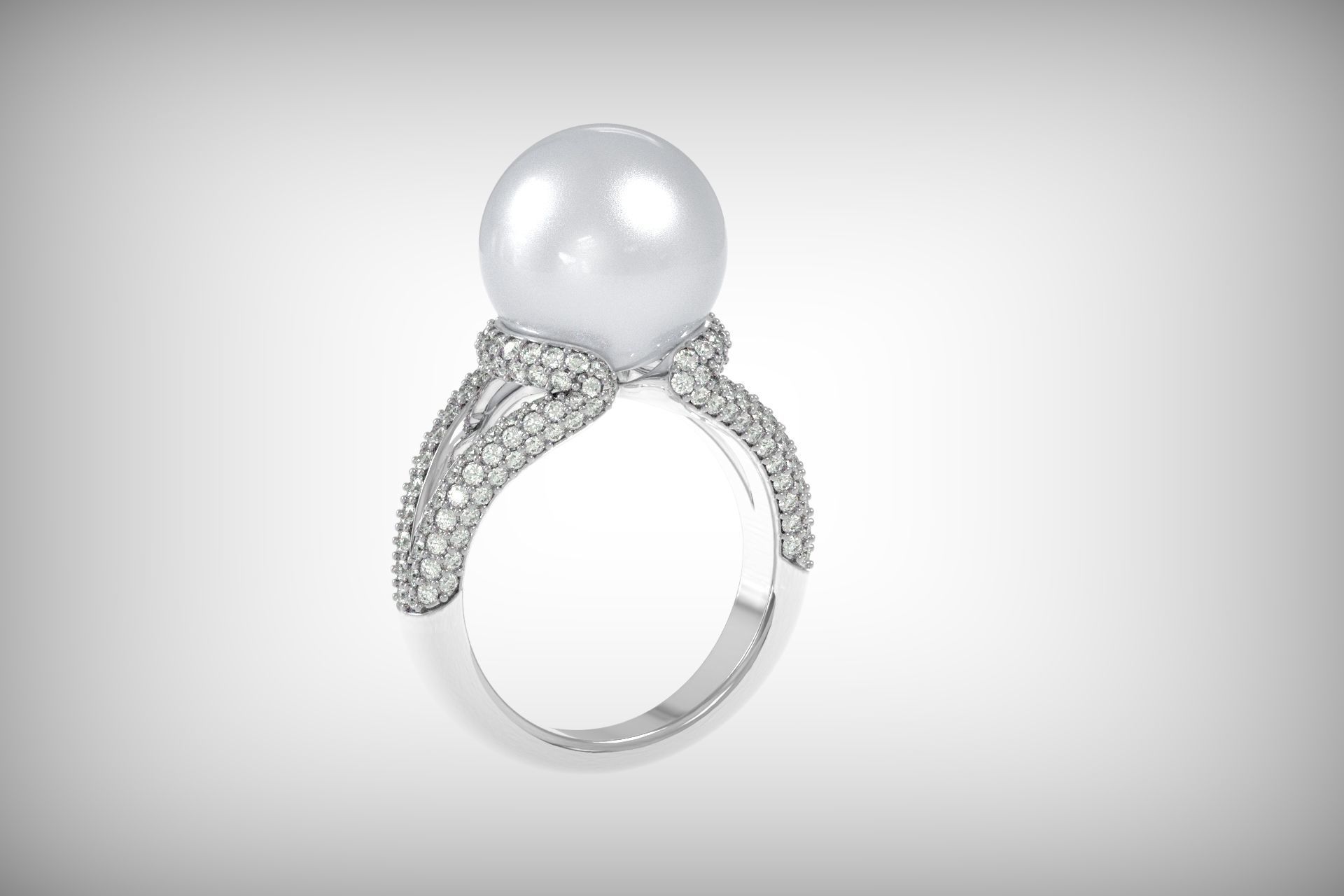 ring with pearls Mikimoto 3d print model 3D print model_27