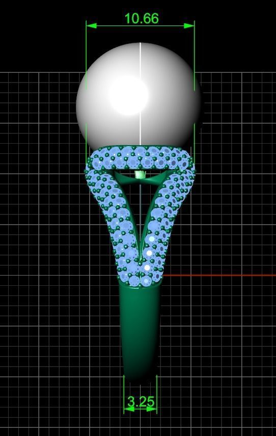  ring with pearls Mikimoto 3d print model 3D print model_9