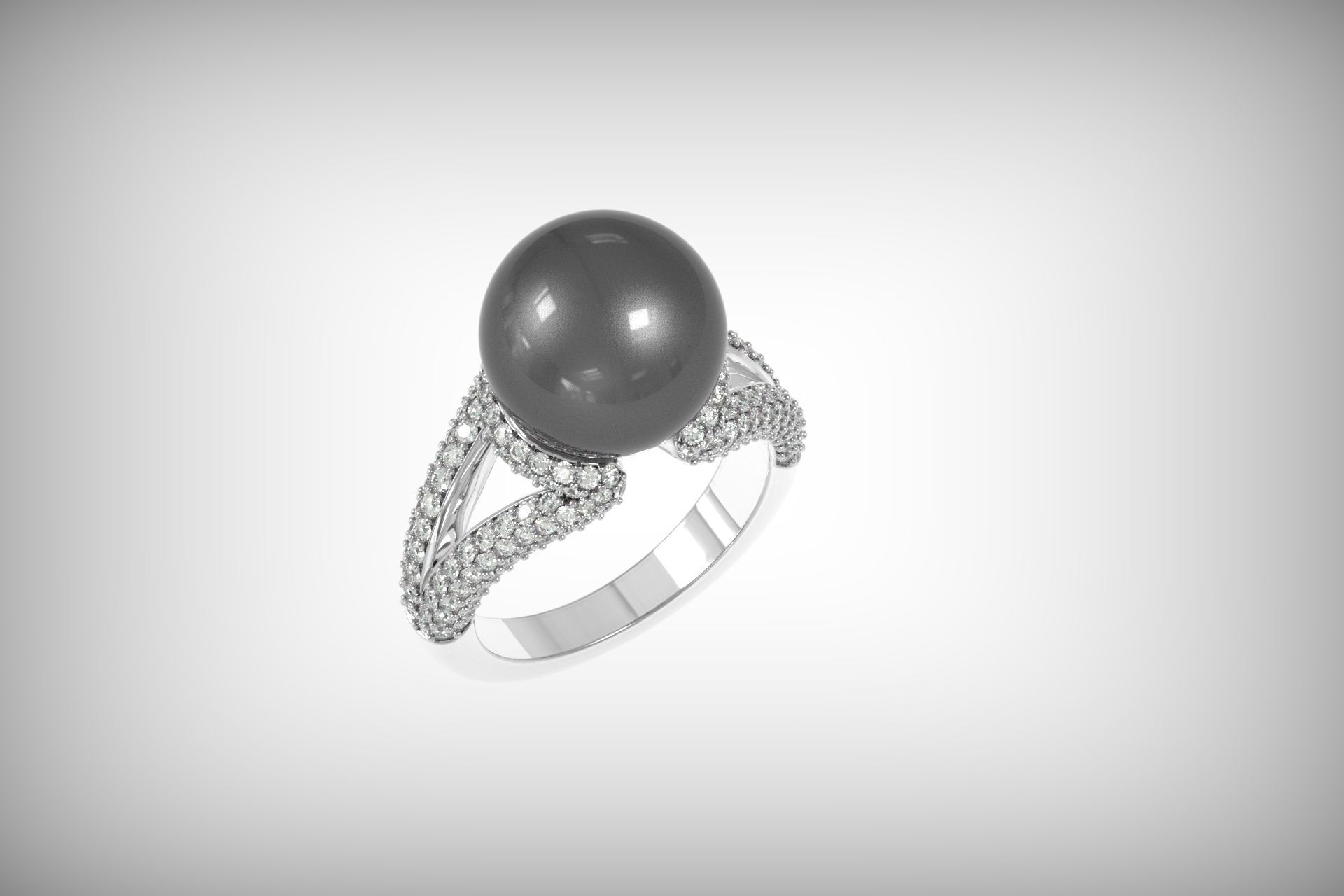  ring with pearls Mikimoto 3d print model 3D print model_29