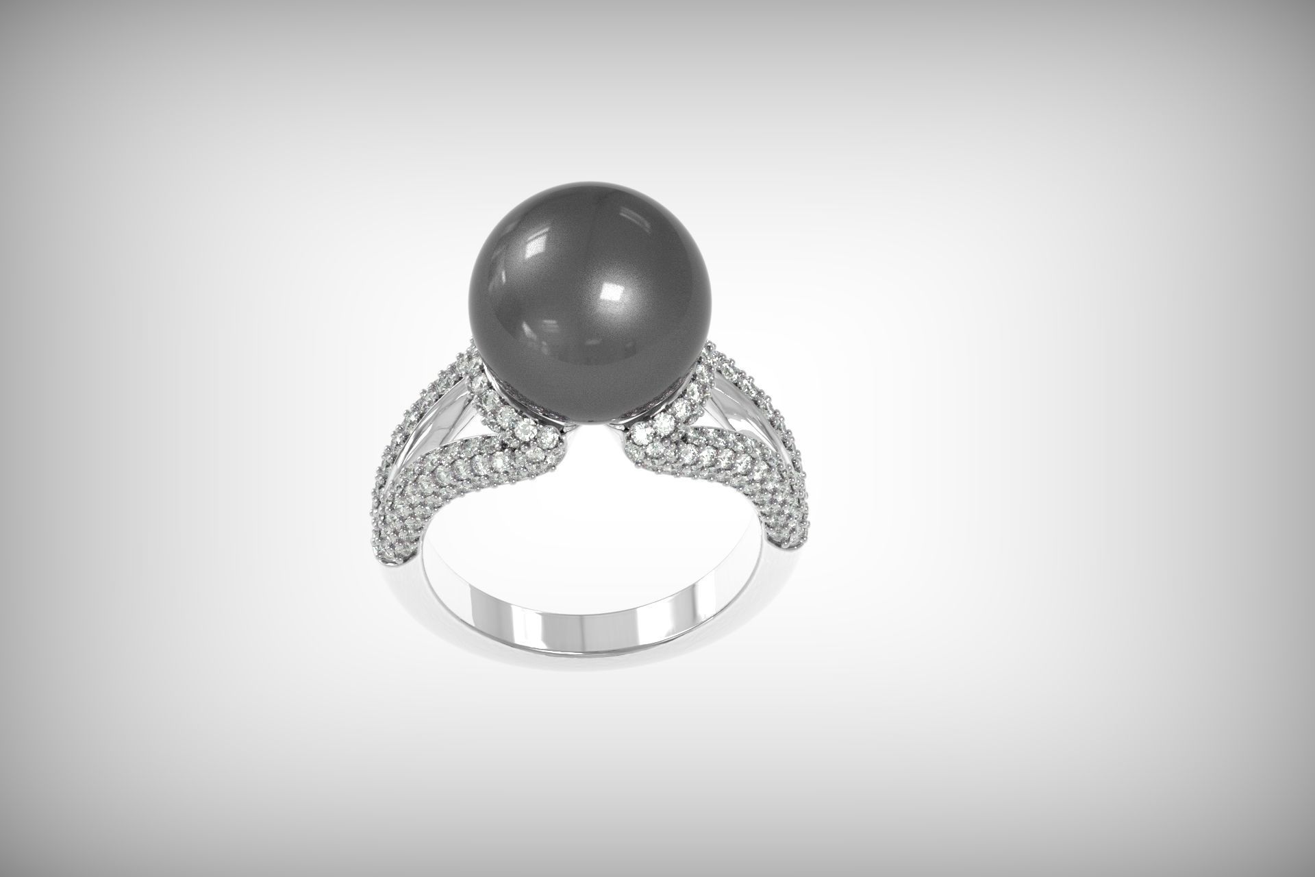  ring with pearls Mikimoto 3d print model 3D print model_24