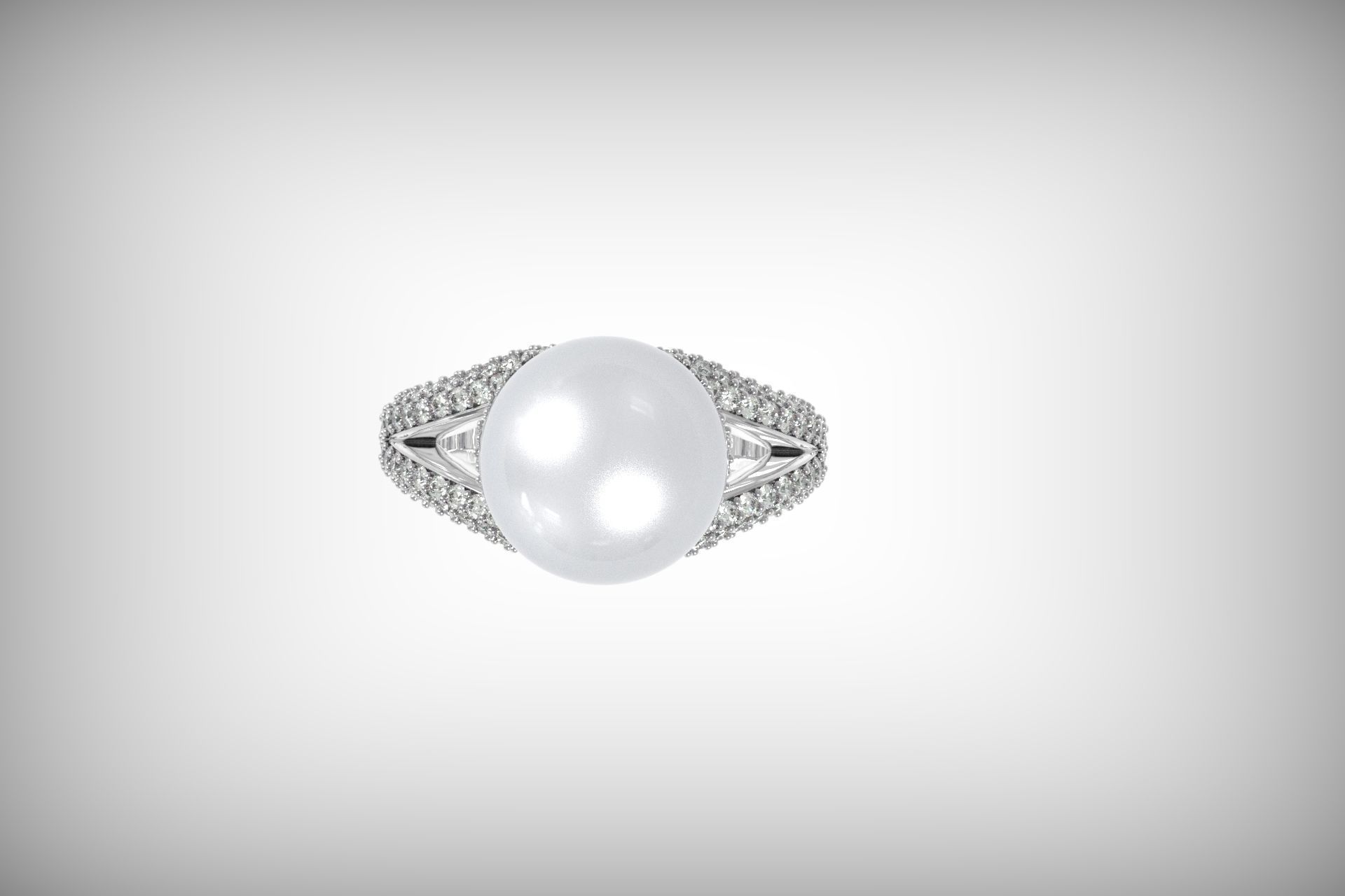  ring with pearls Mikimoto 3d print model 3D print model_23