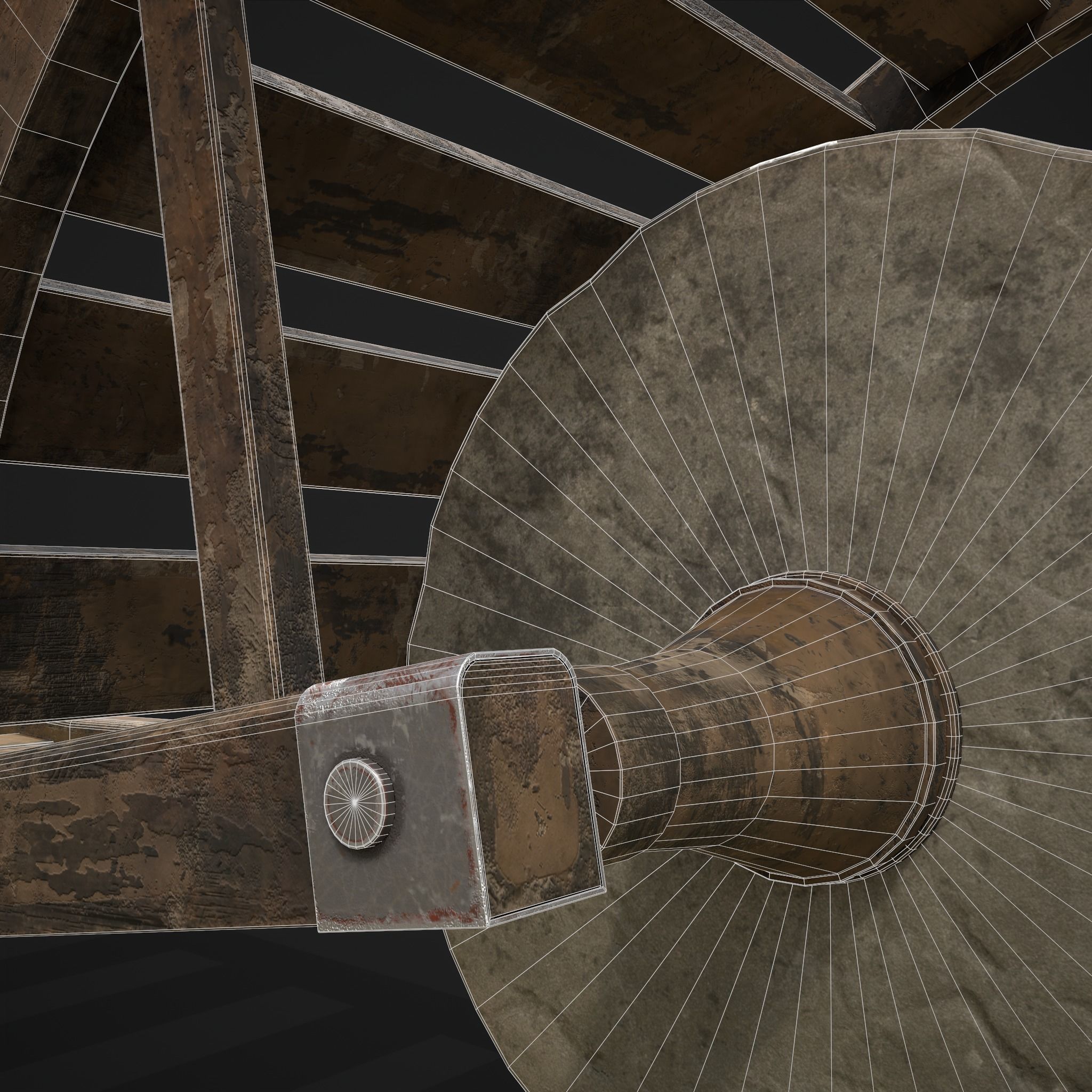 Stone Wheeled Wheelbarrow  Low-poly 3D model_24