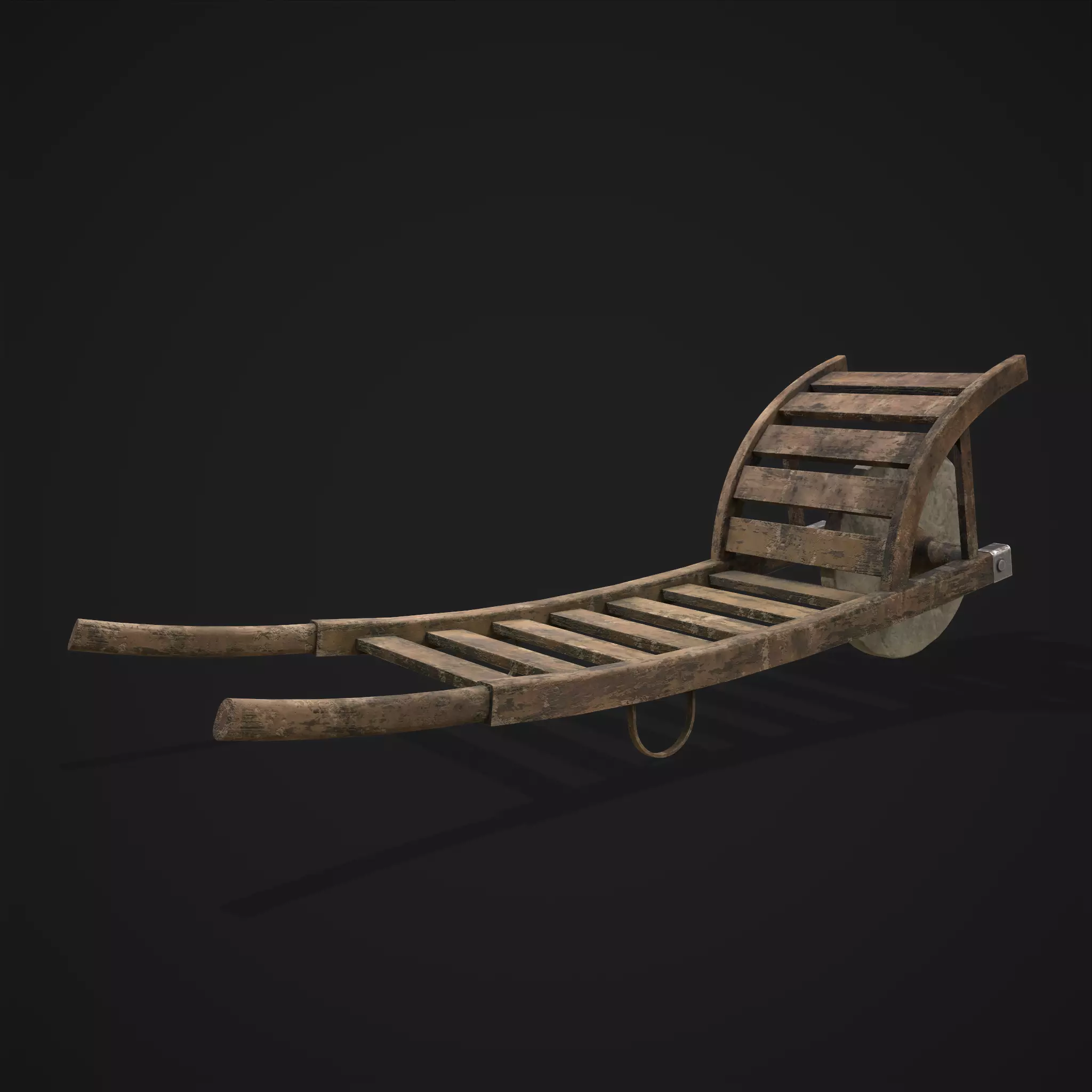 Stone Wheeled Wheelbarrow  Low-poly 3D model_0