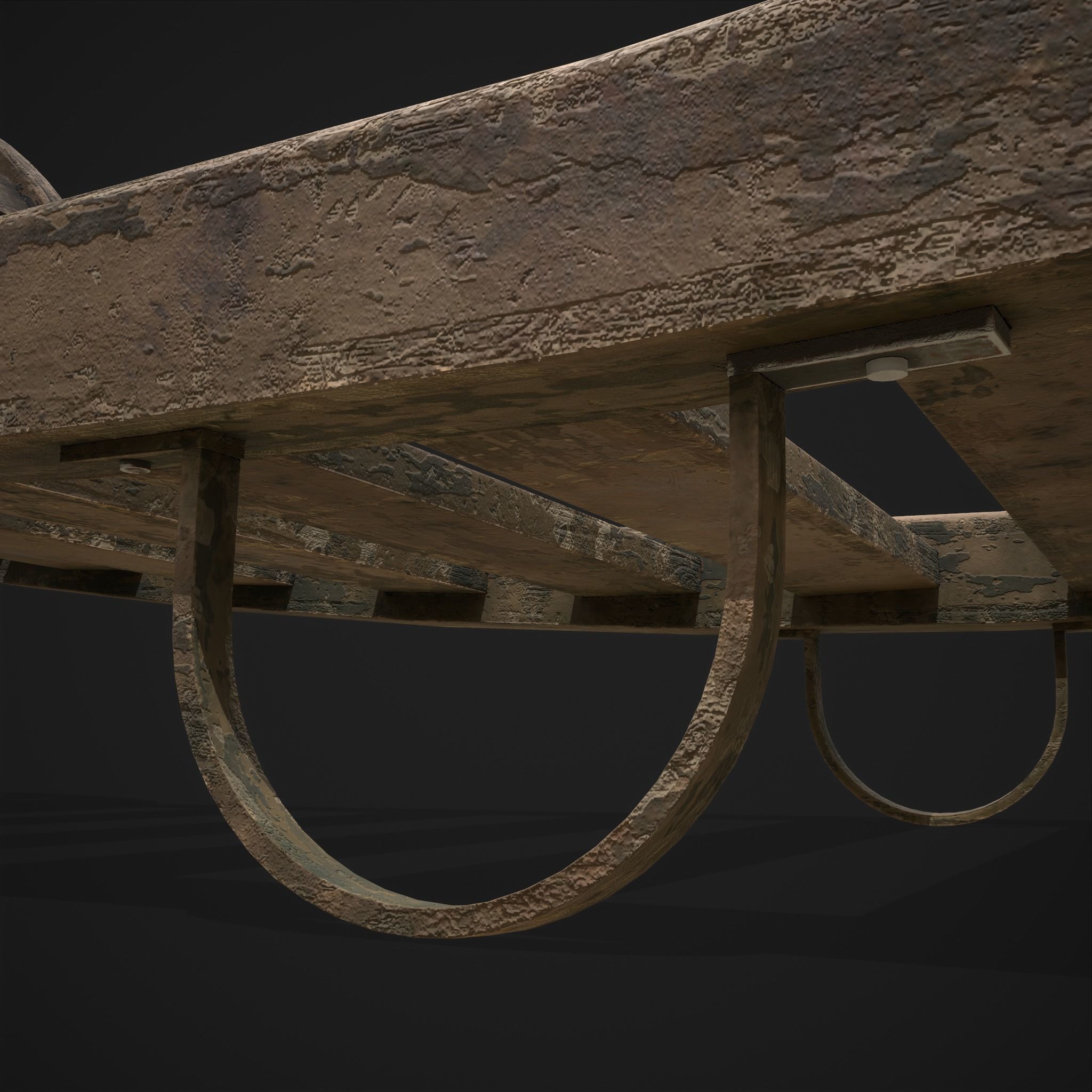 Stone Wheeled Wheelbarrow  Low-poly 3D model_21