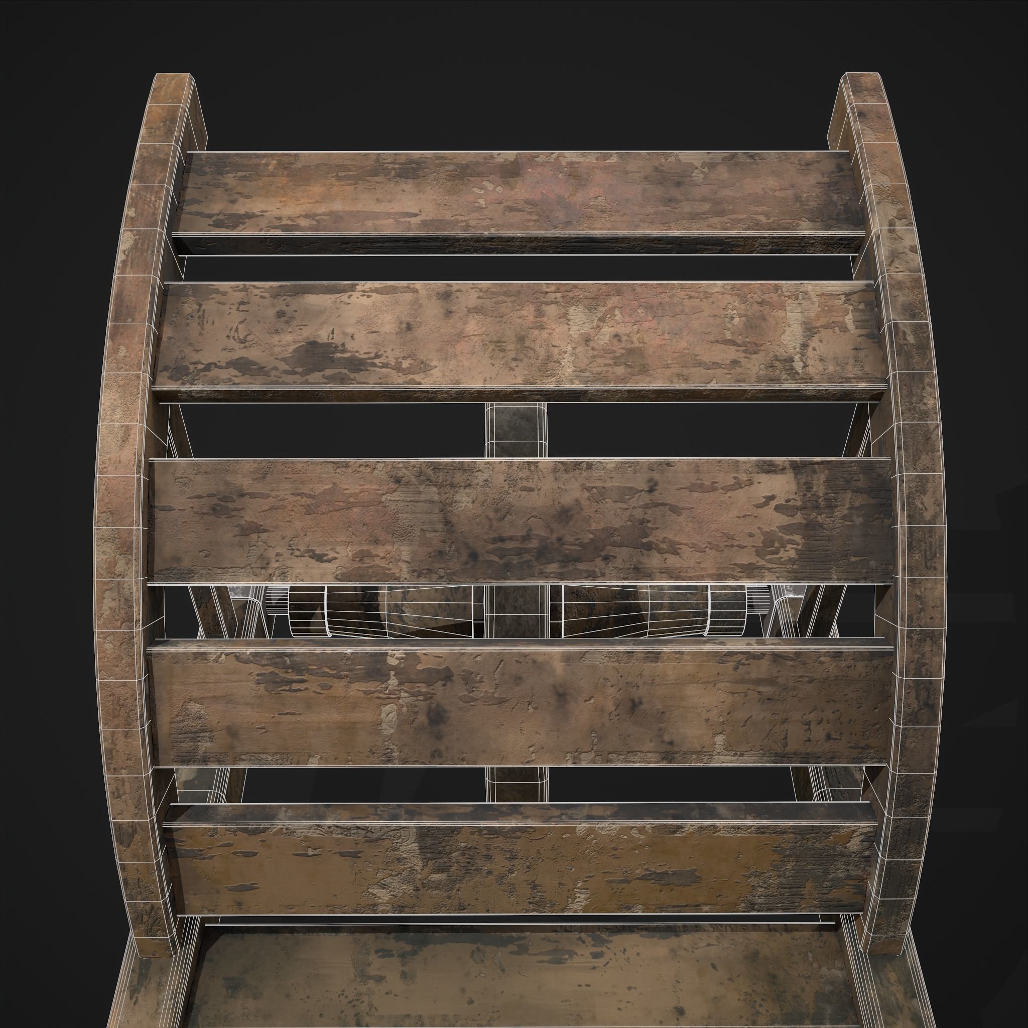 Stone Wheeled Wheelbarrow  Low-poly 3D model_16