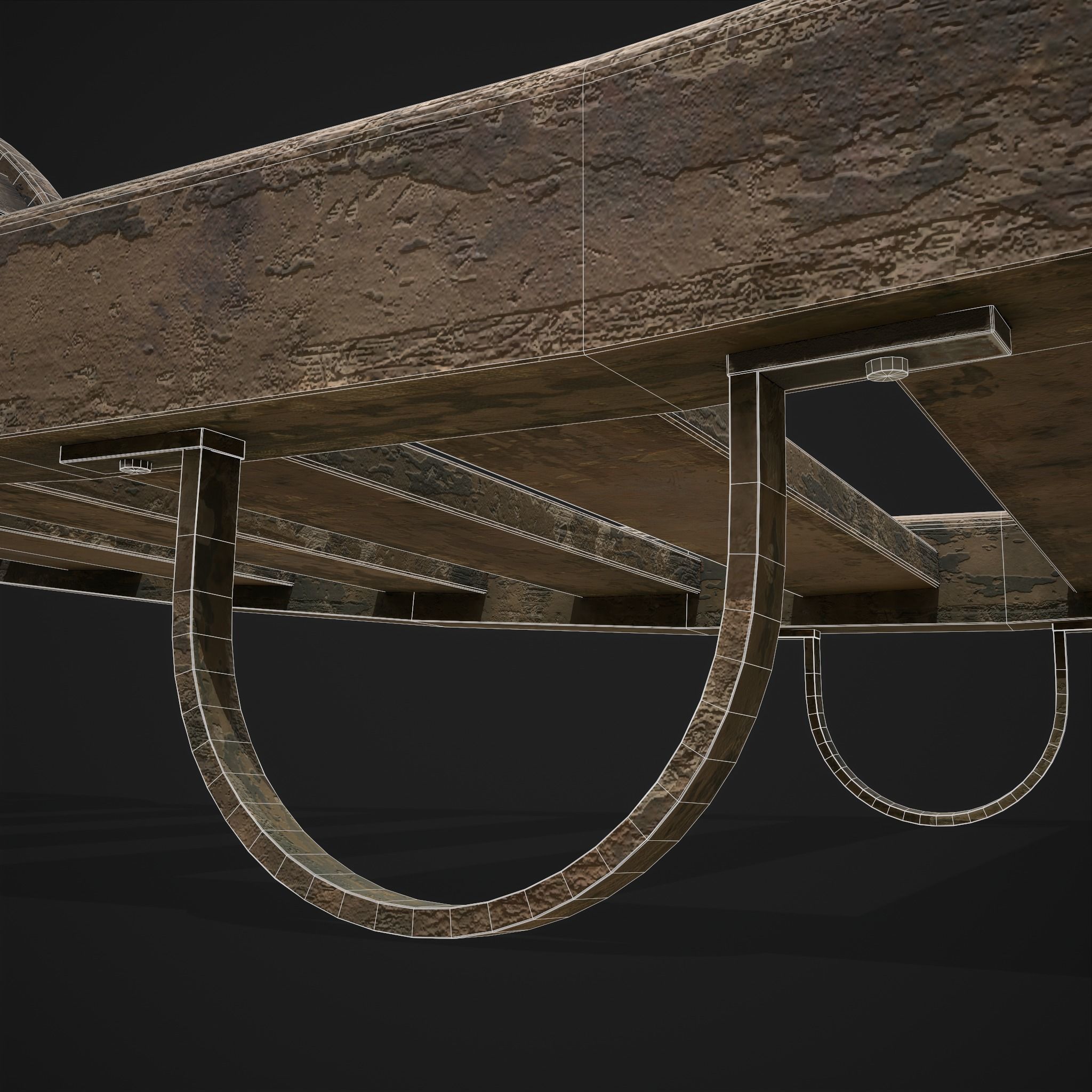 Stone Wheeled Wheelbarrow  Low-poly 3D model_22