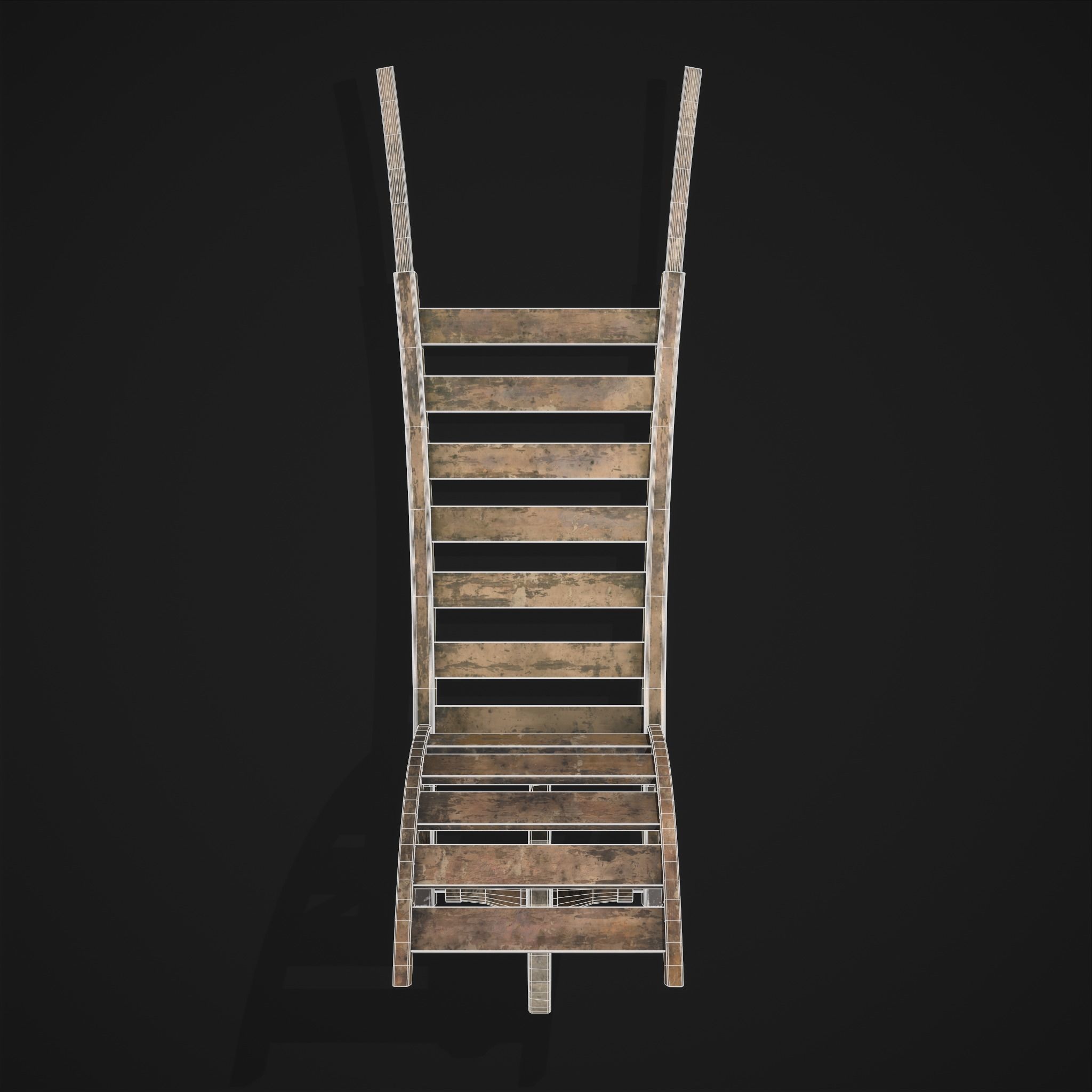 Stone Wheeled Wheelbarrow  Low-poly 3D model_10