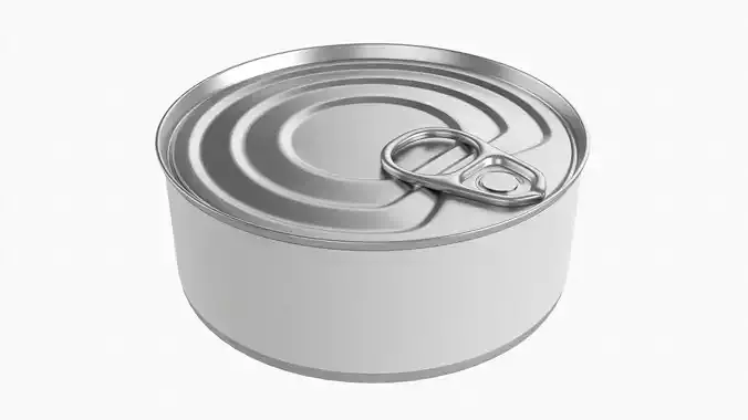 Canned food round metal tin aluminum can 017 3D model